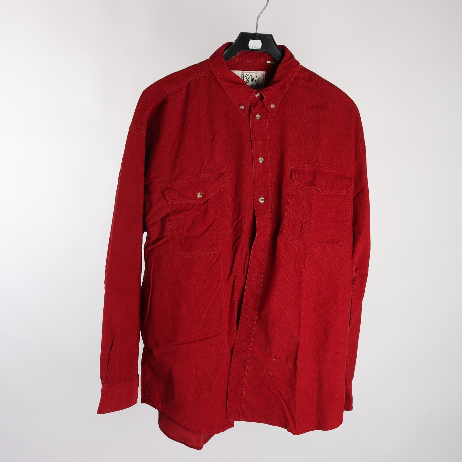 Skjorta, ASW, mörkröd, manchester, stl. L.
