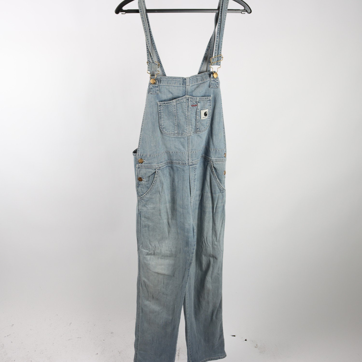 Hängselbyxor, Carhartt, jeans, blå, stl. S.