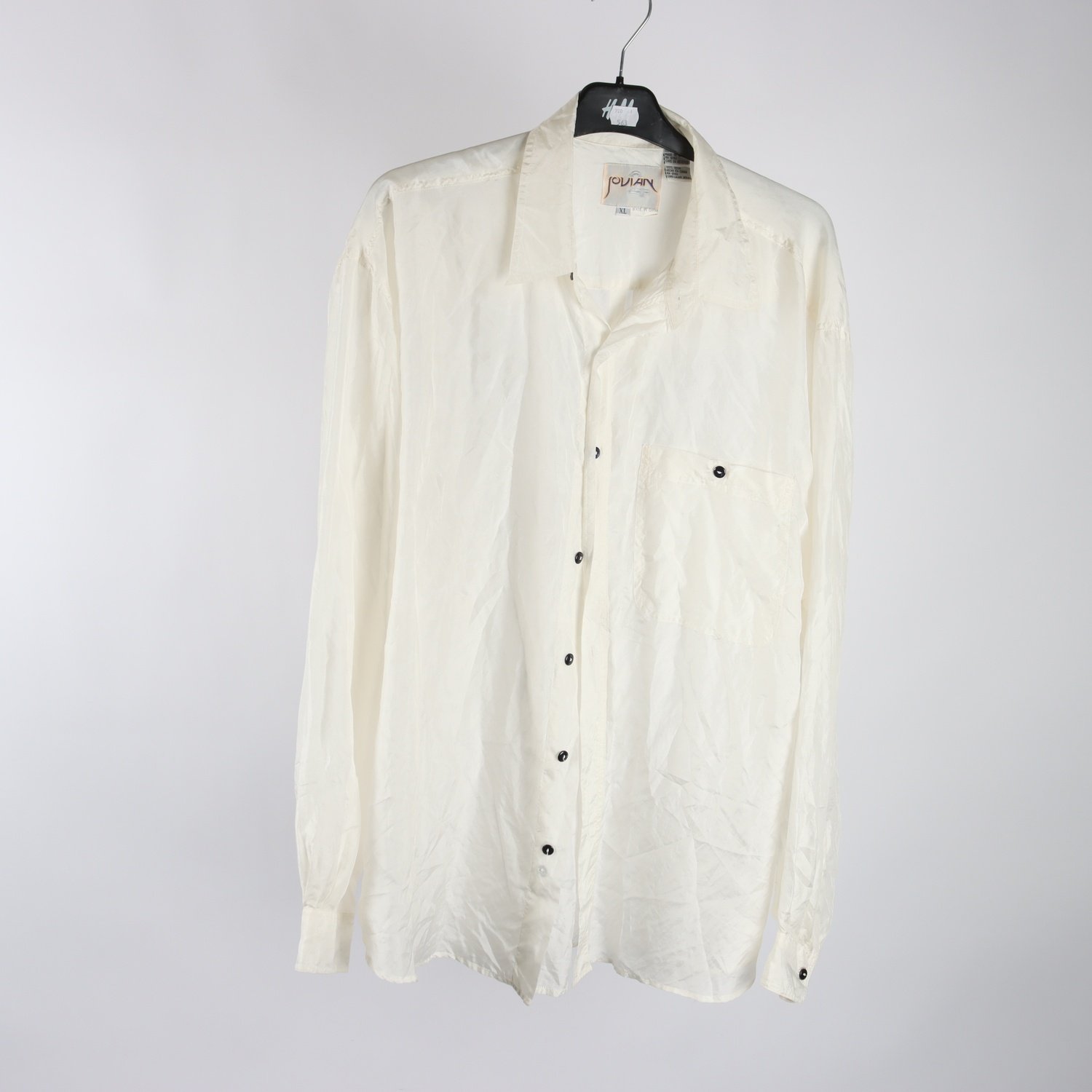 Skjorta, Jovian, vit, 100% silke, stl. XL.