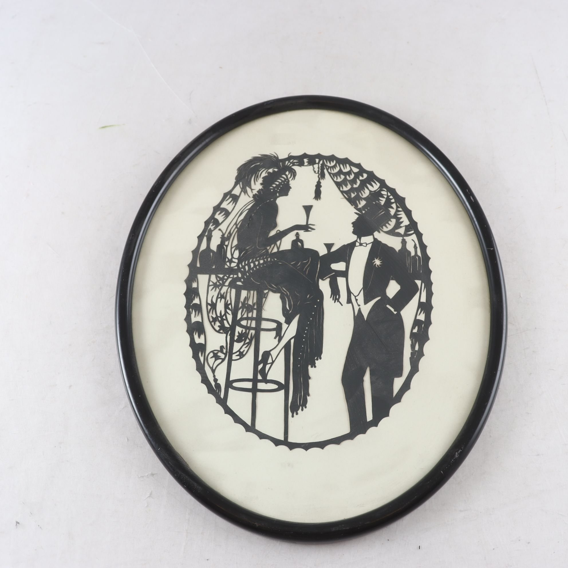 Silluettklipptavla, ca 1920-tal. Samfraktas ej.