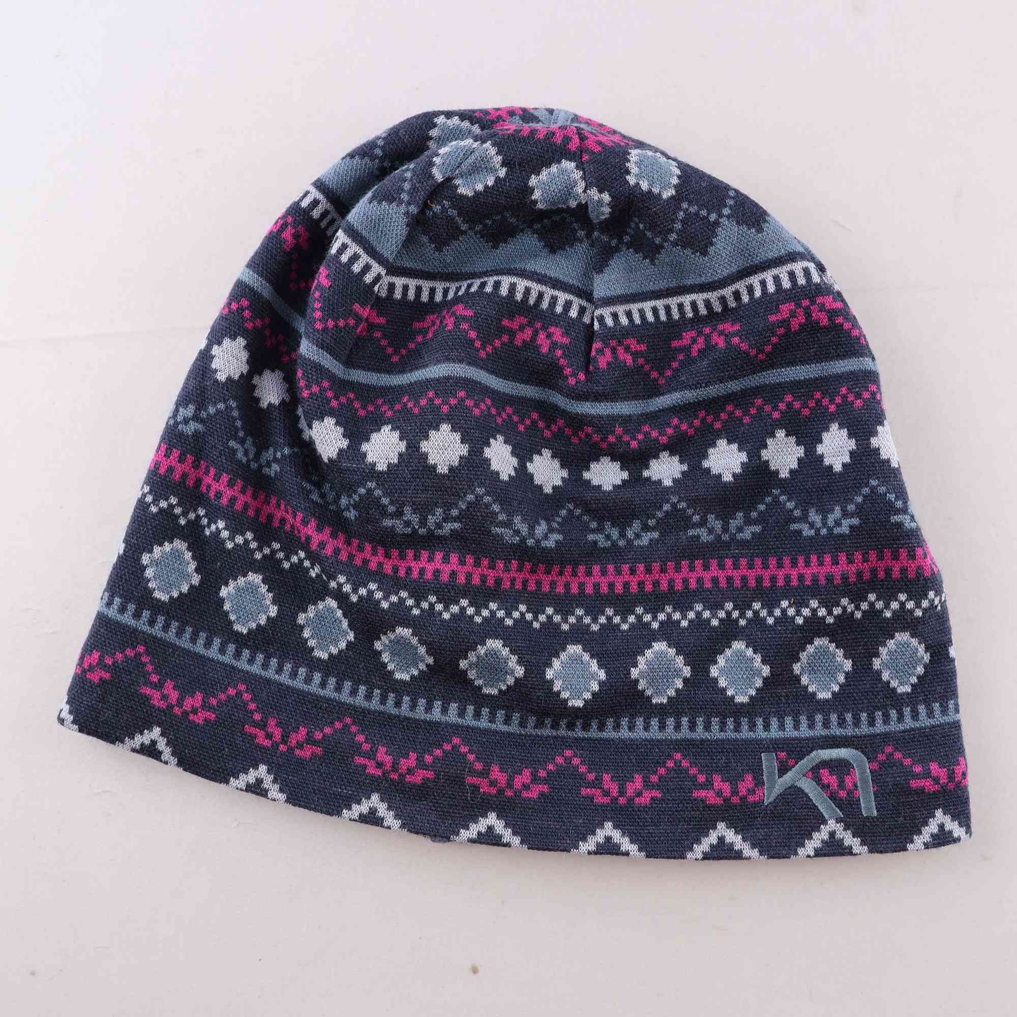 Mössa, Kari Traa, blå, rosa, ullmix, stl. one size.