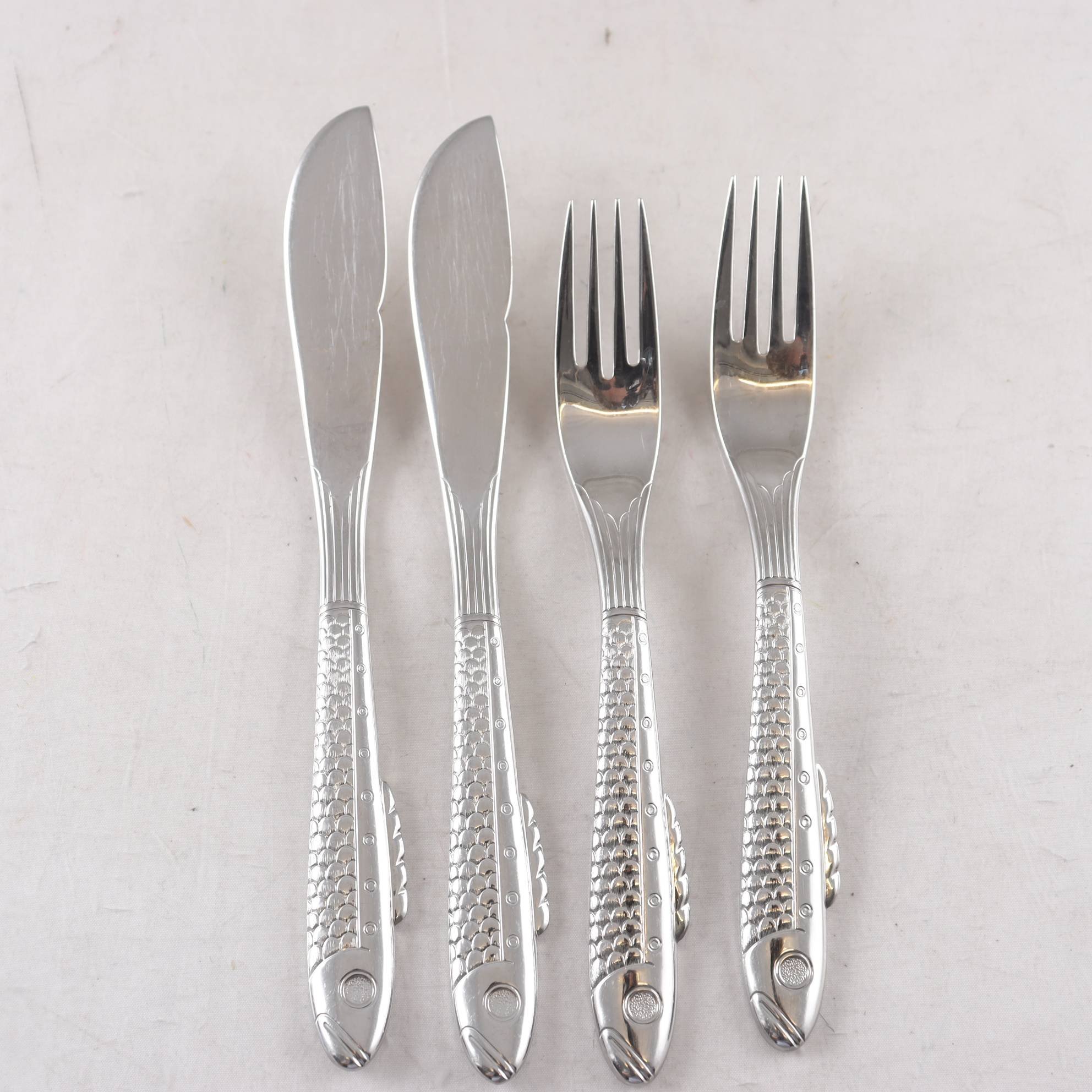 Bestick, rostfritt stål, Nobel, Gunnar Cyrén, Gense, 4 st