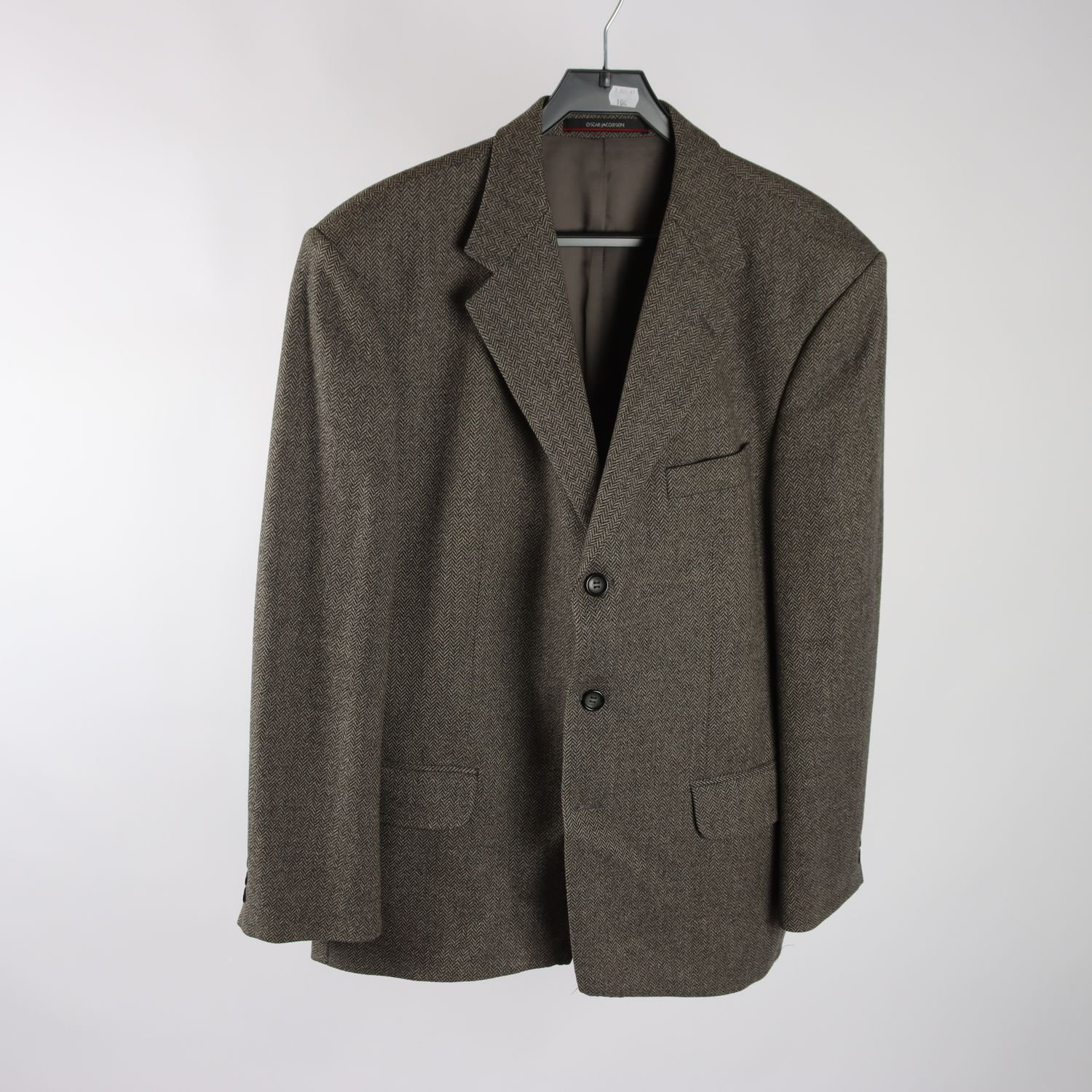 Kavaj, Oscar Jacobson, grå, svart, mönstrad, stl. 52