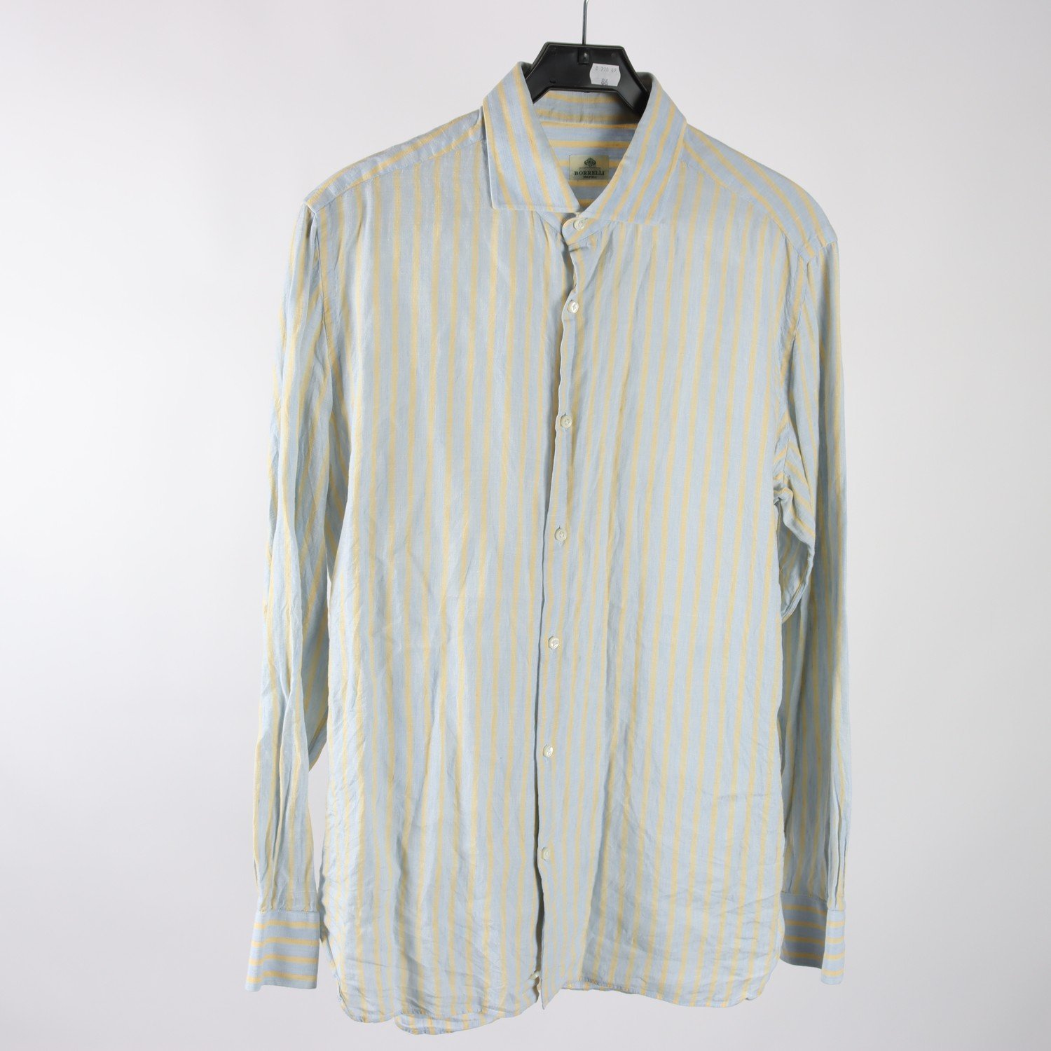 Skjorta, Borrelli, gul, blå, stl. 16½/42 (L)