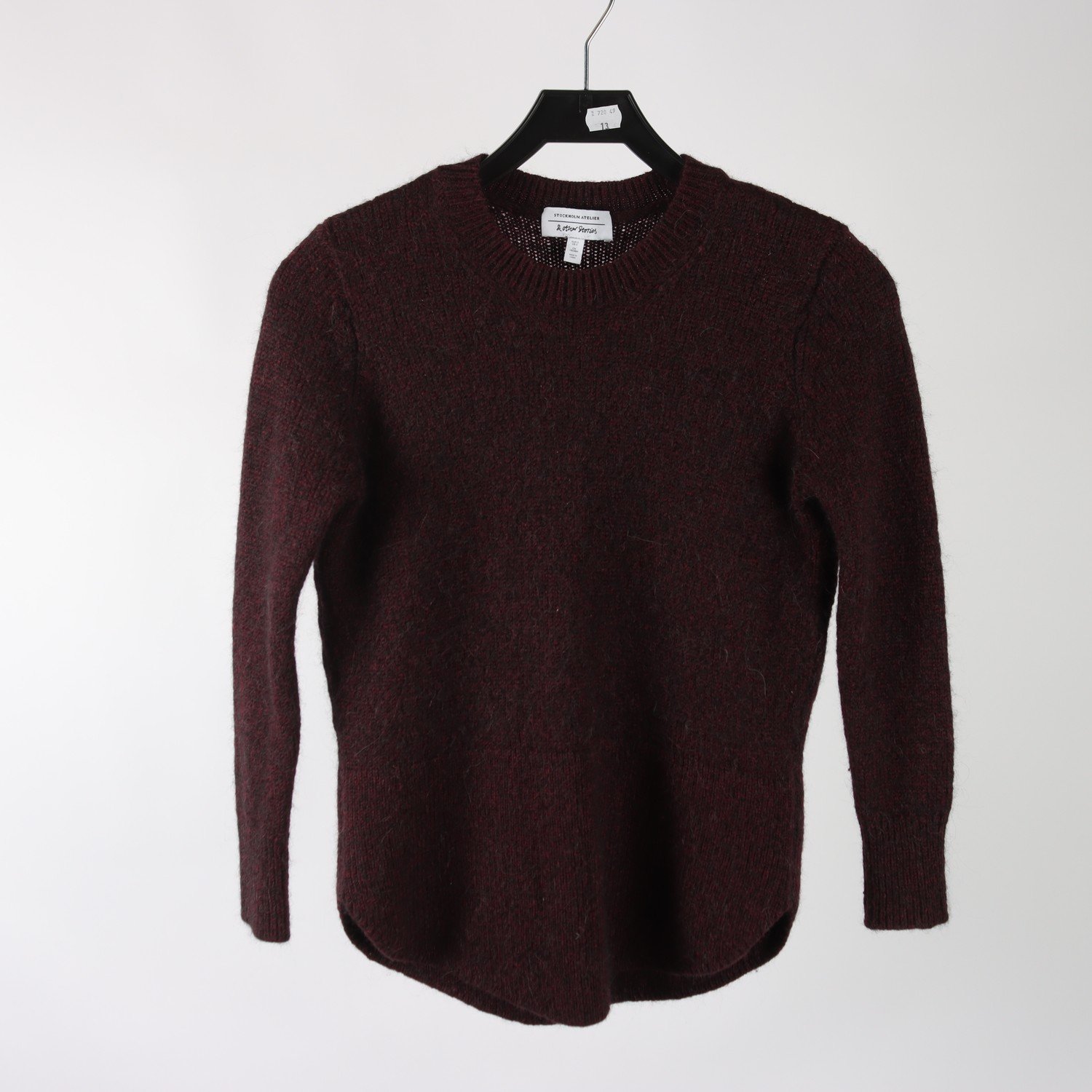 Tröja, & Other Stories, vinröd, svart melerad, stl. S