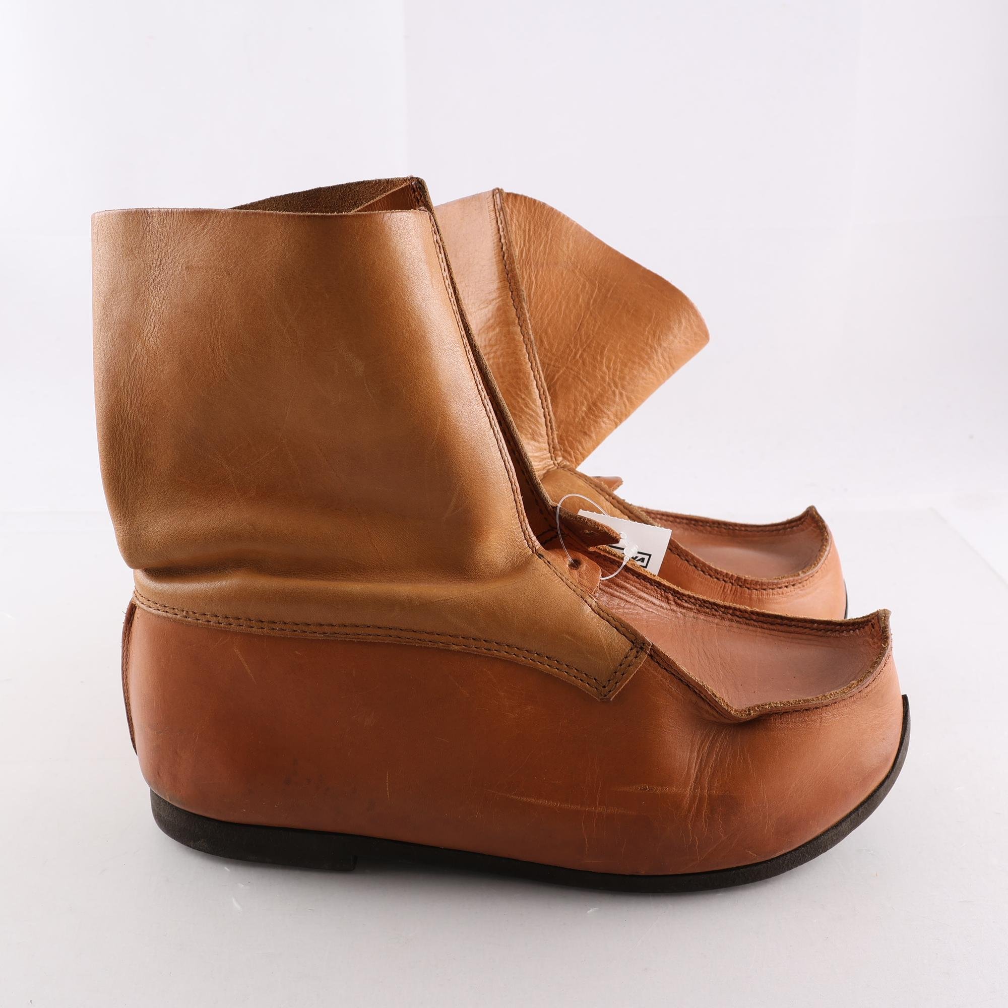 Näbbstövlar, läder, stl. 40