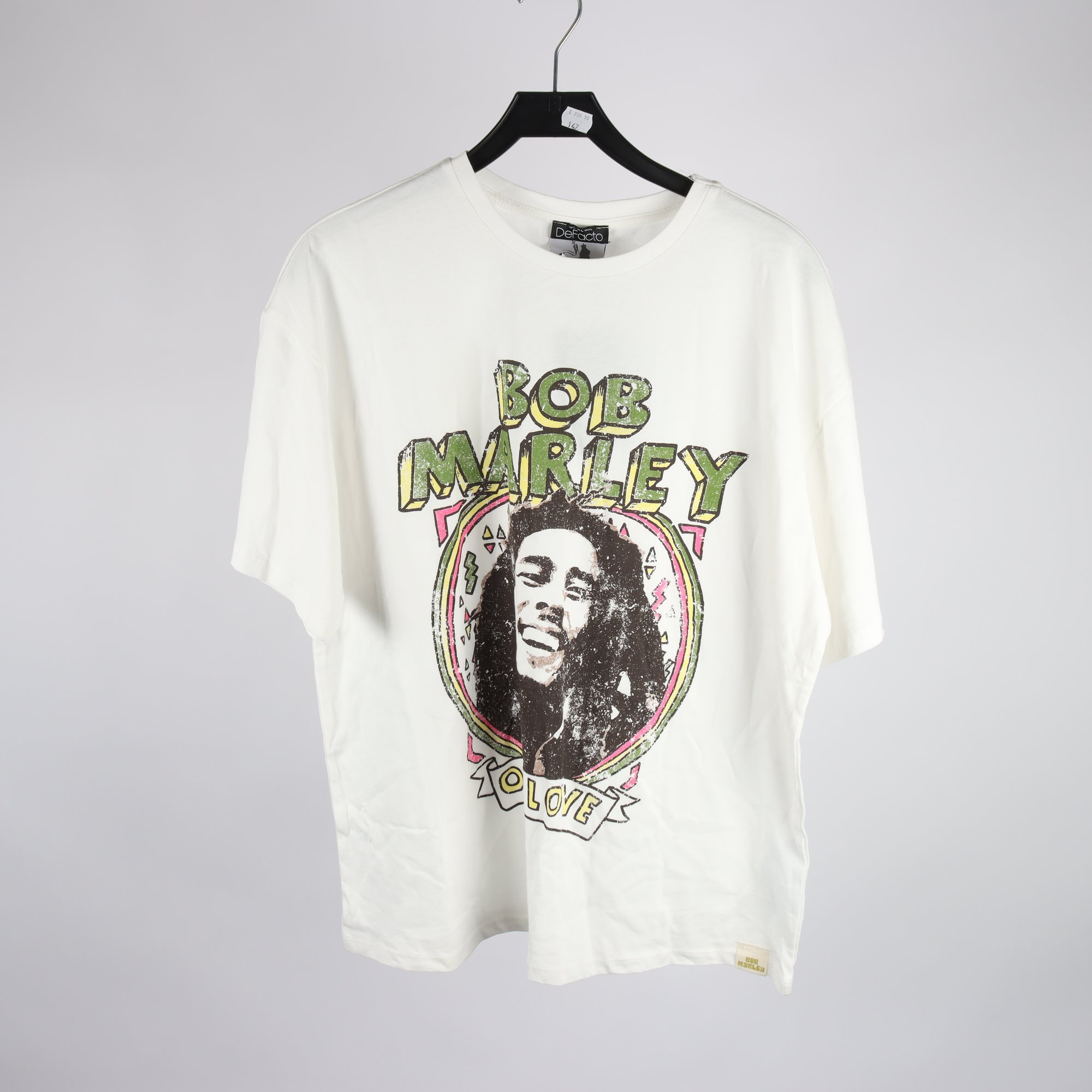 T-shirt, Bob Marley, vit, stl. L