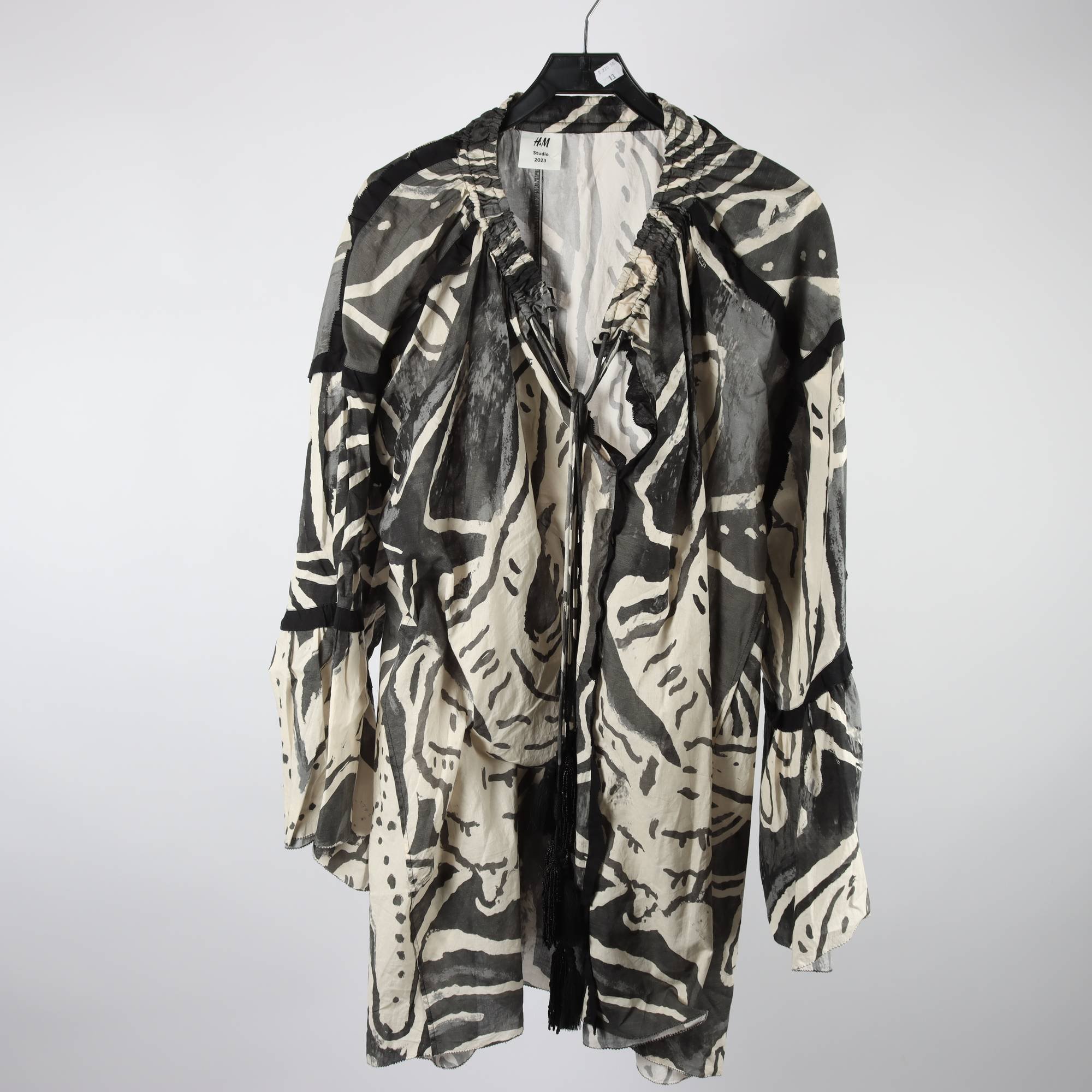 Blus, H&M Studio 2023, flerfärgad, mönstrad, stl. L