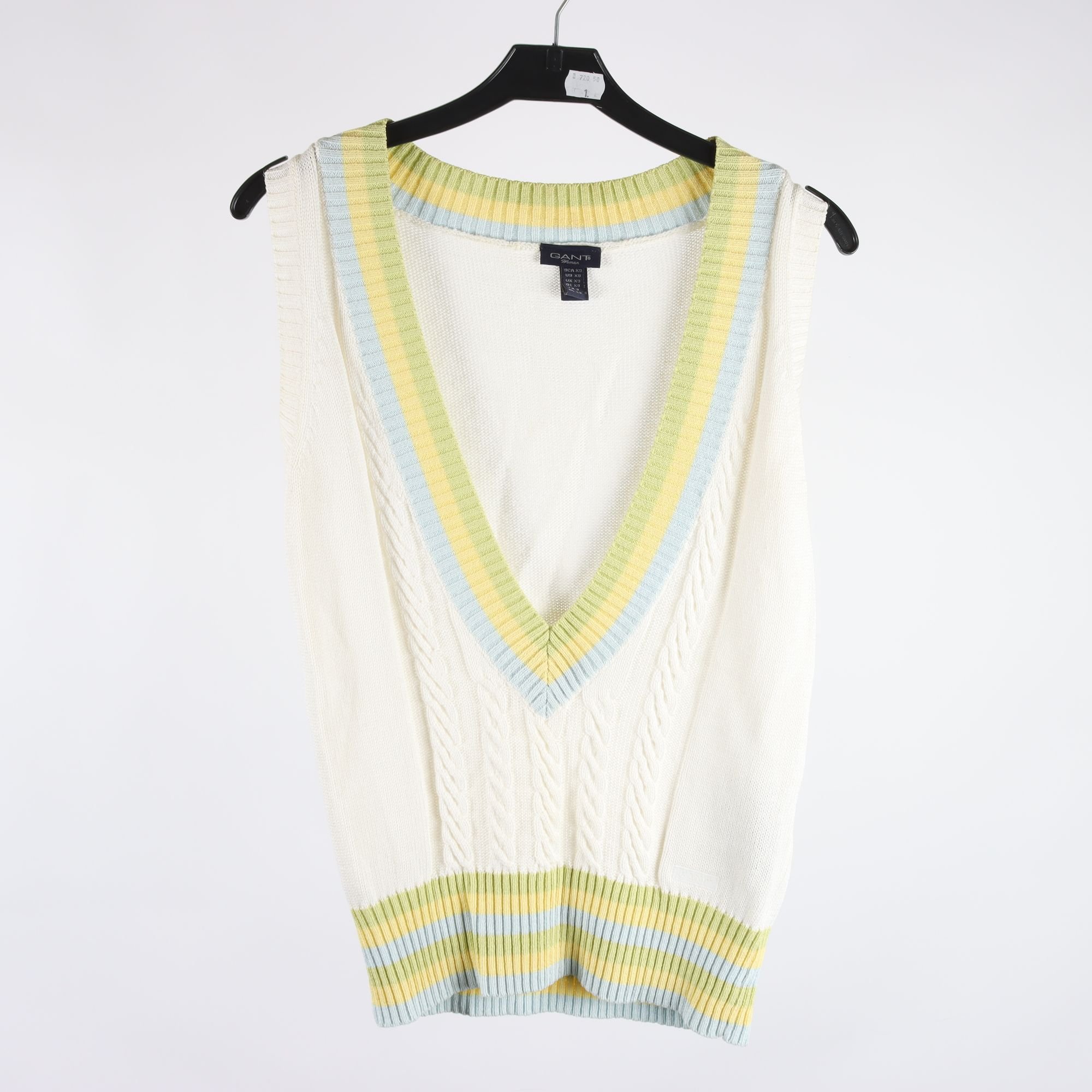 Väst, Gant, vit, gul, blå, stl. XS