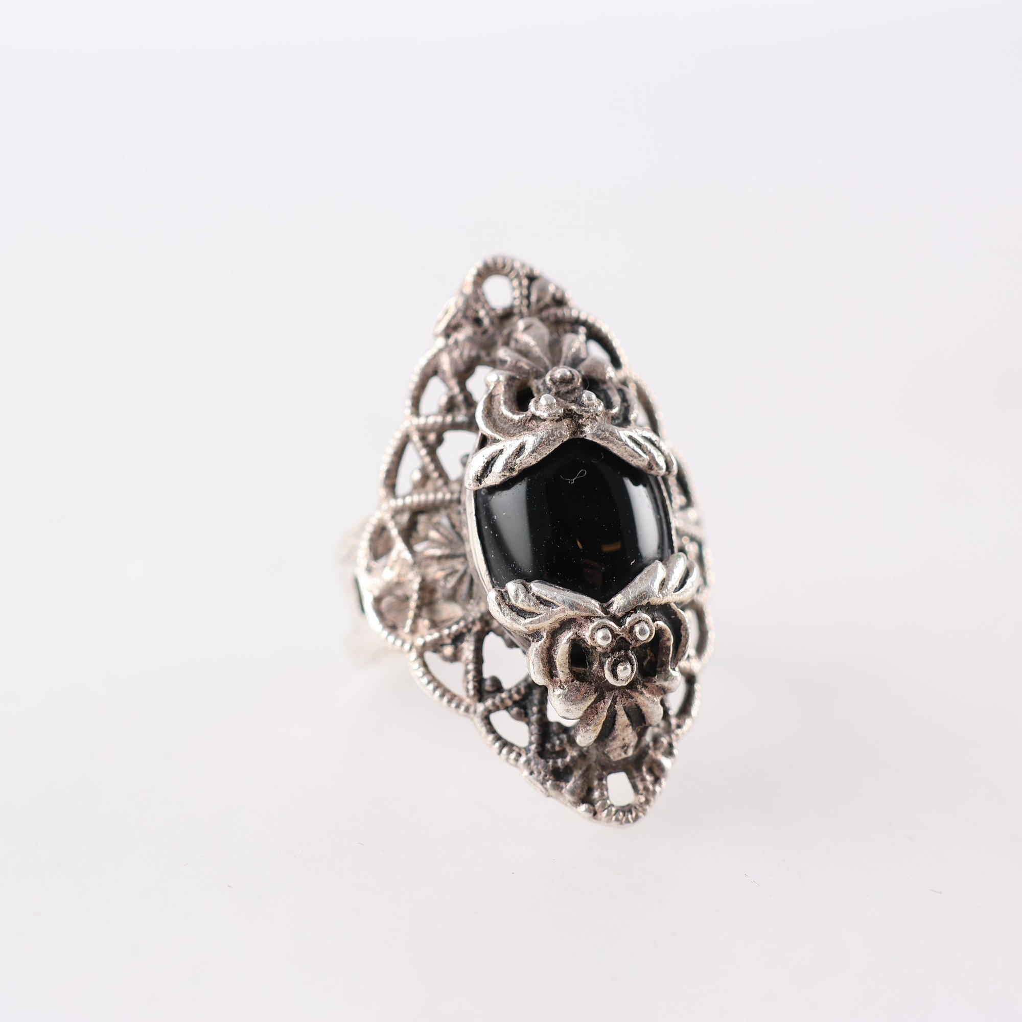 Ring, Silver, Glas, Brv: 7.5g