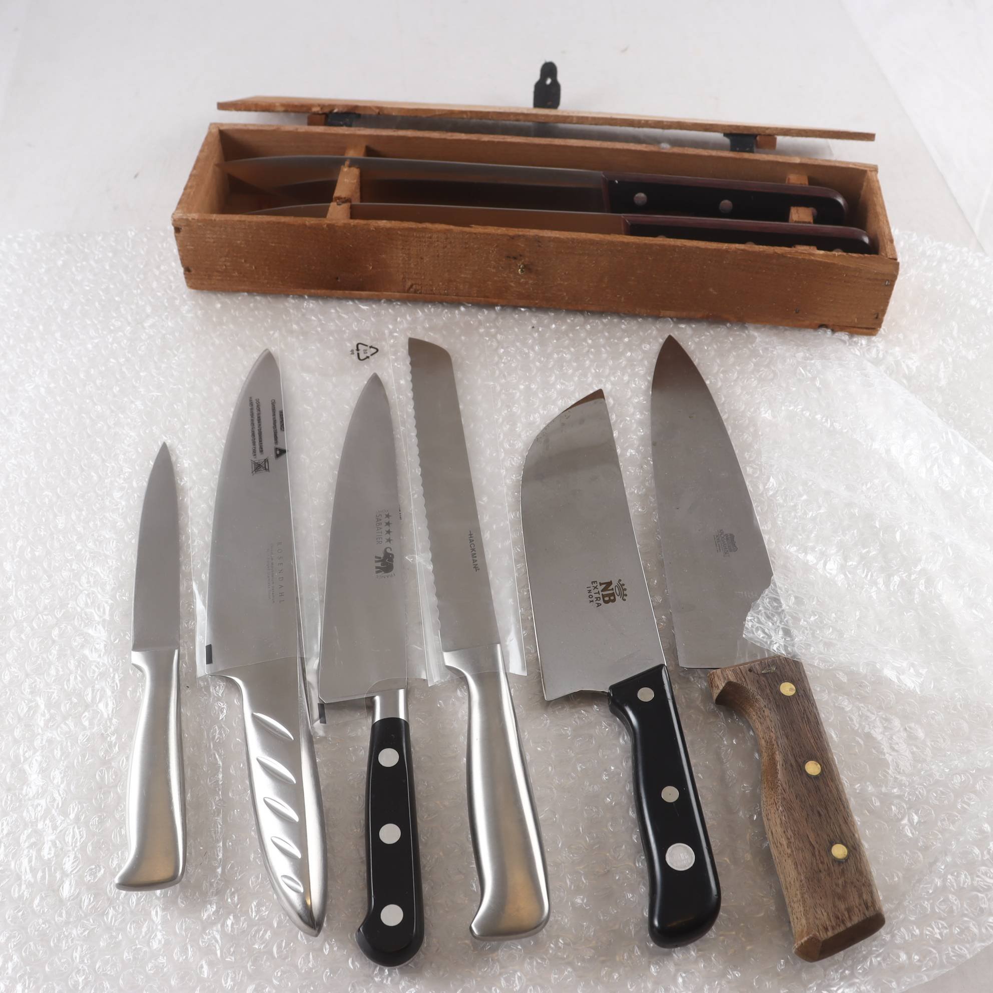 Knivar, blandade märken, 8 st. Samfraktas ej.