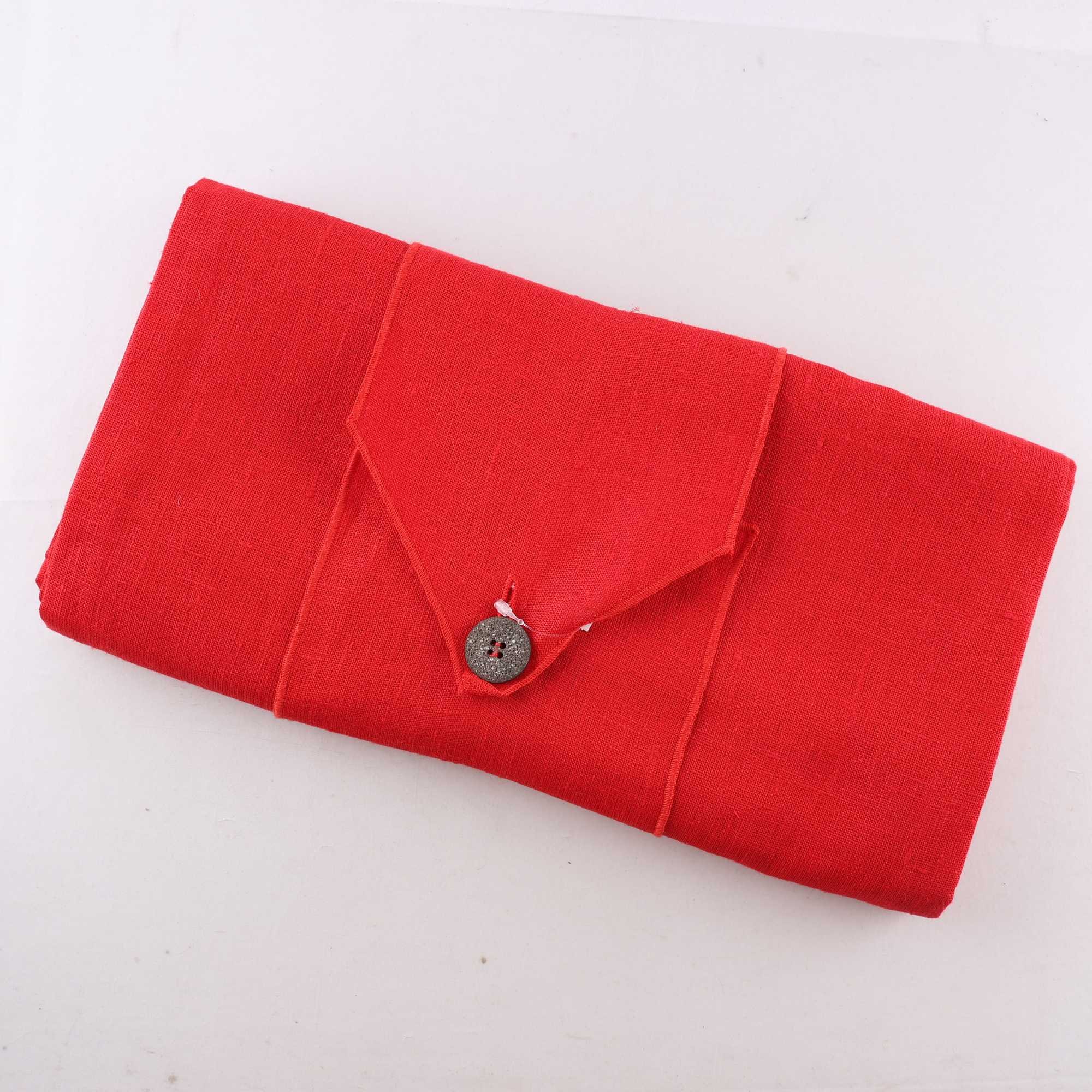 Duk, Hemtex, röd, 100% linne, stl. ca 25 x 140 cm