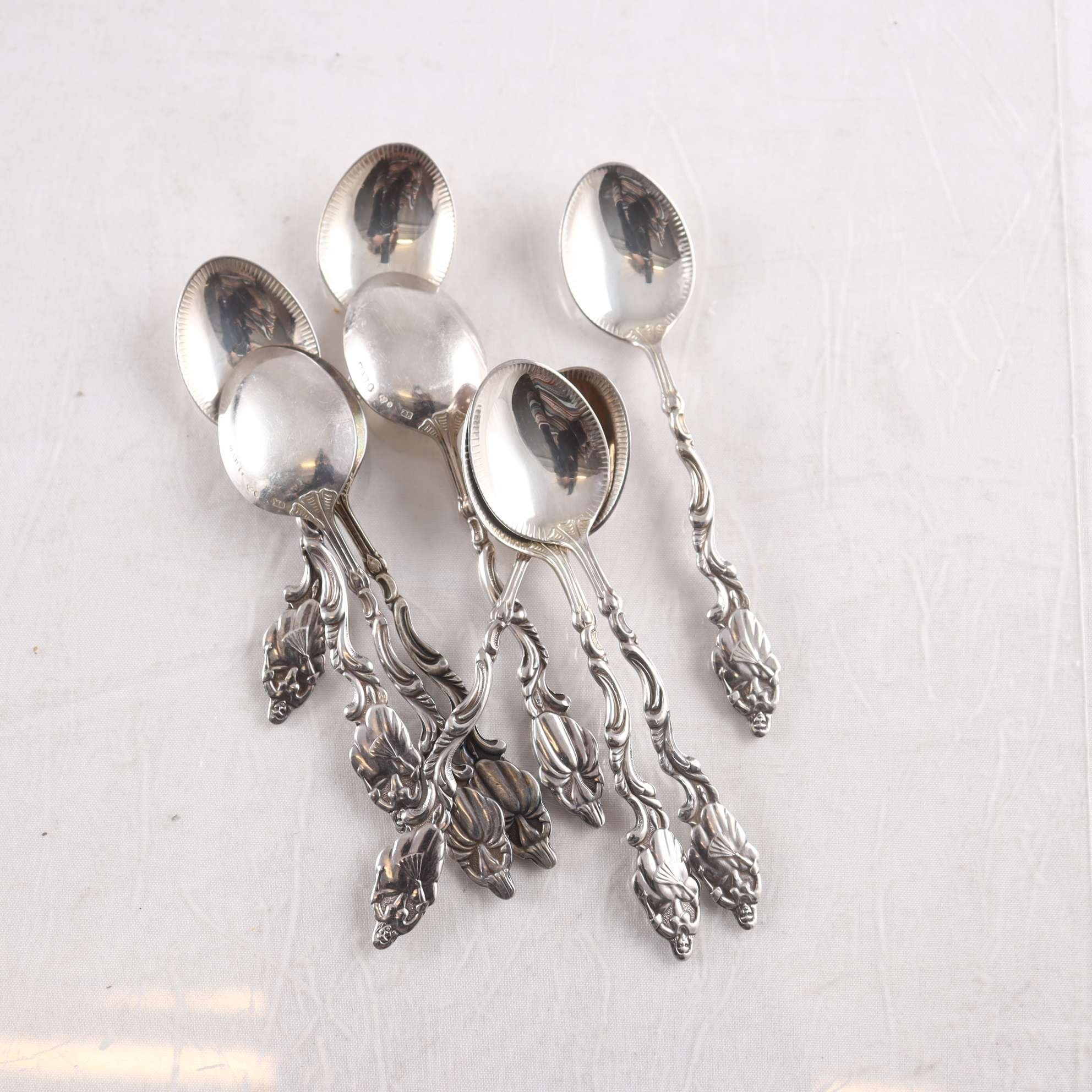 Kaffeskedar, silver, MAB, Stockholm, 1949, 8 st
