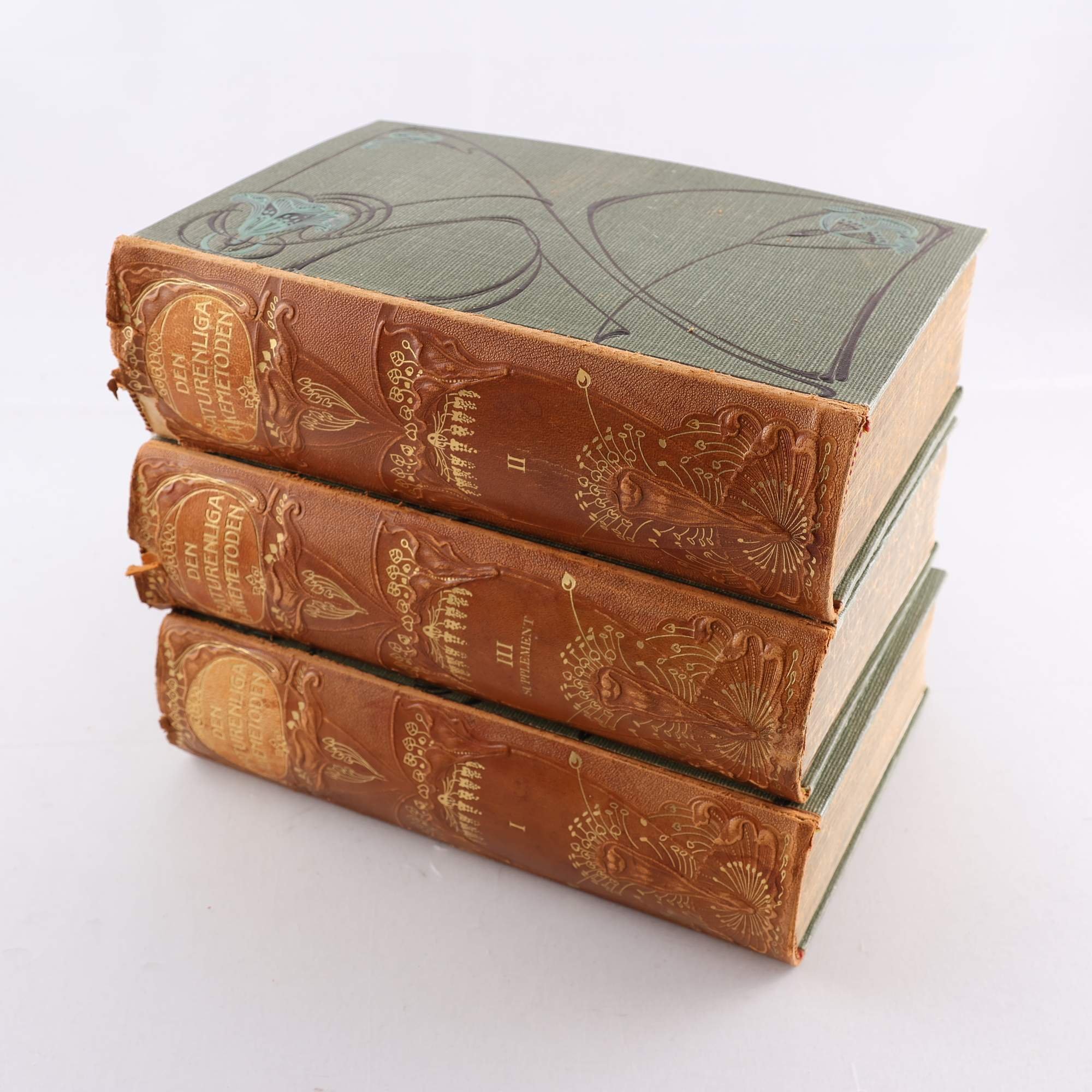 Den naturliga läkemetoden, band I-III, M Platen, 1904. Samfraktas ej.