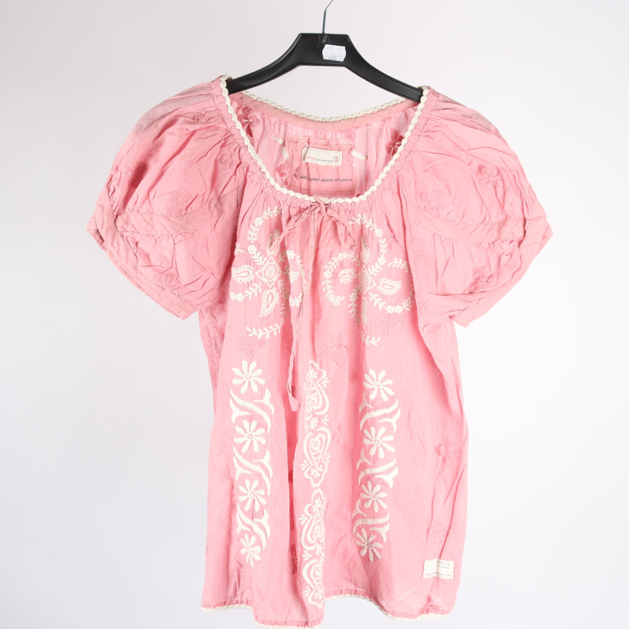 Blus, Odd Molly, rosa, vit, broderad, stl. M.