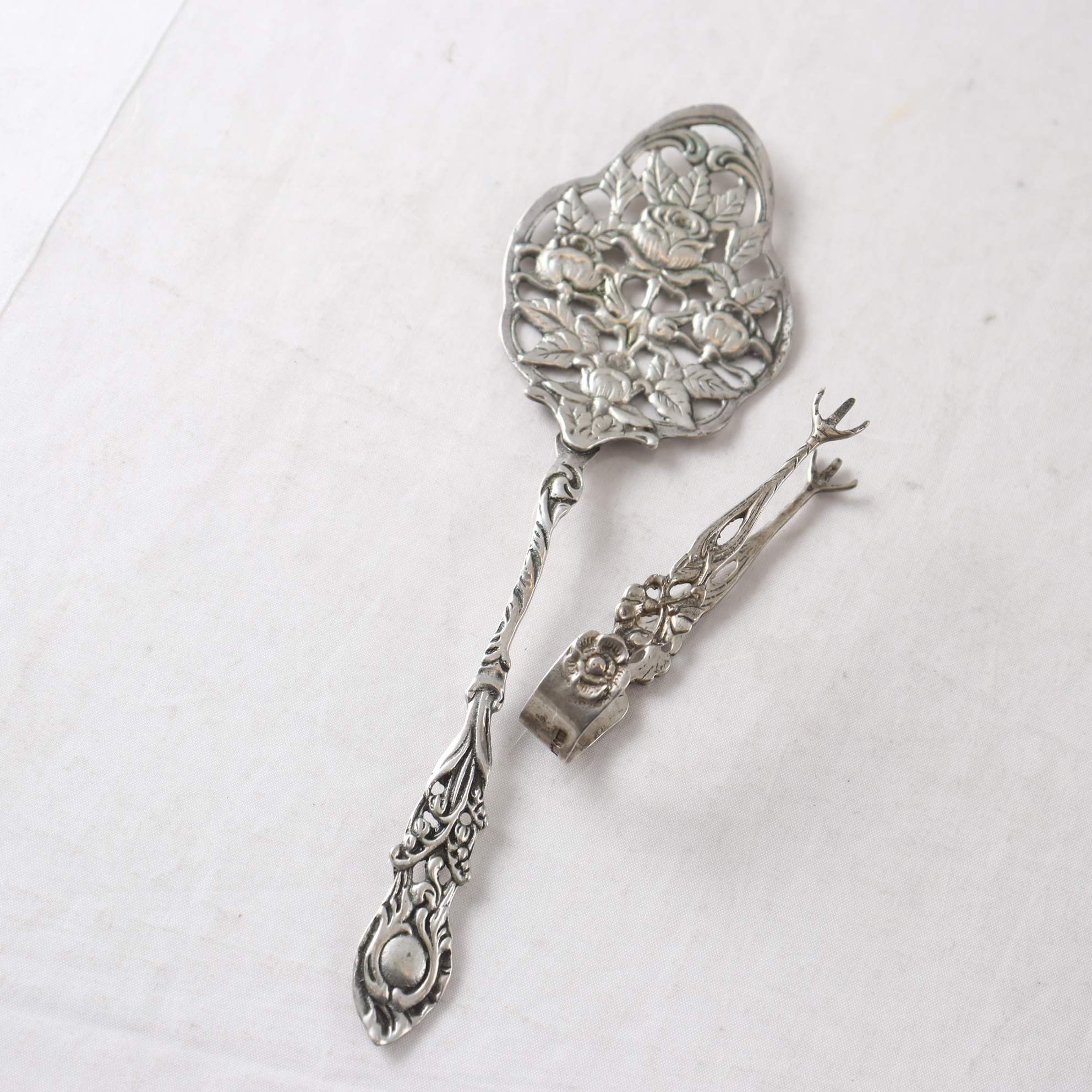 Sockertång, kakspade, silver, GEWE, Malmö, 1948, 1969