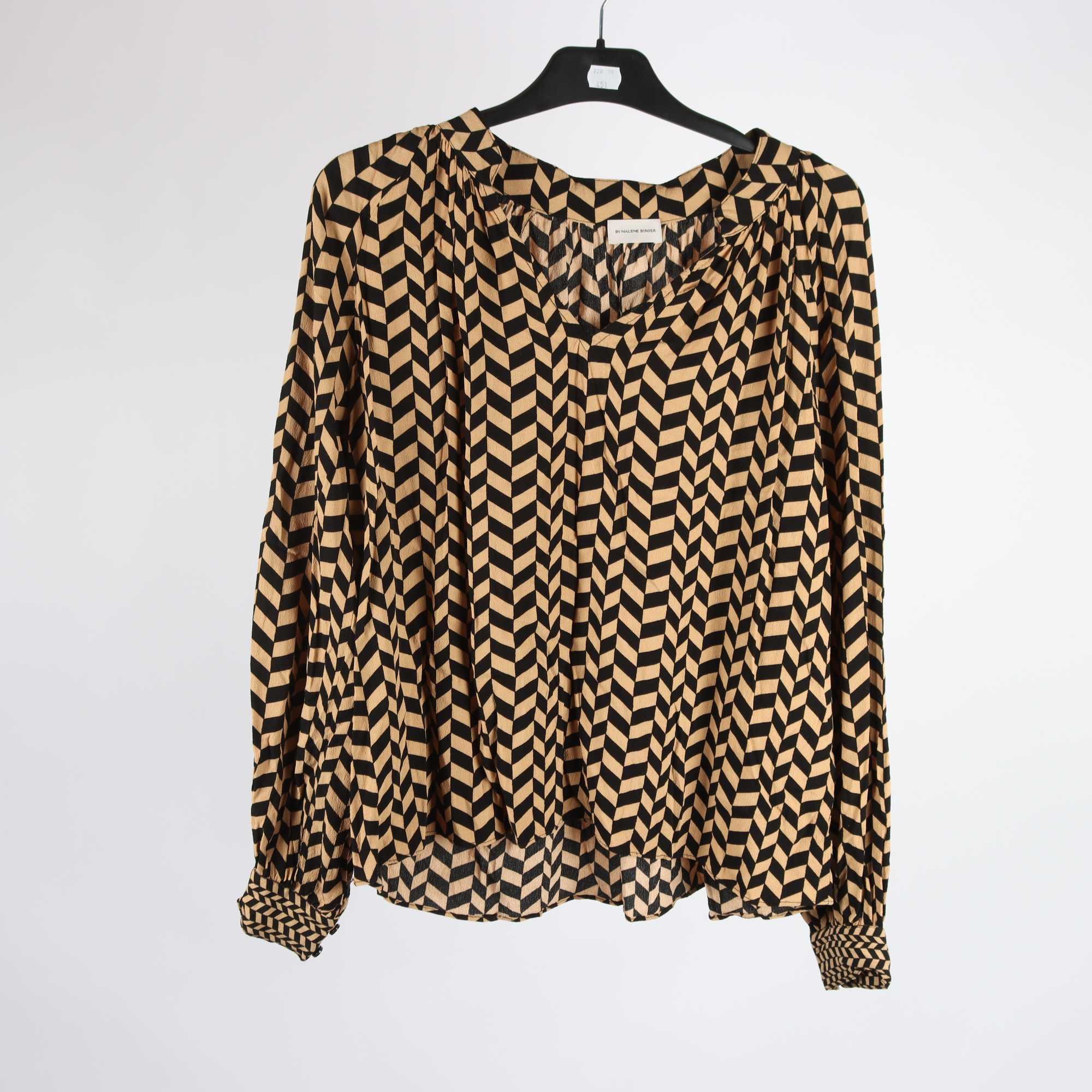 Blus, By Malene Birger, beige, svart, stl. 36.