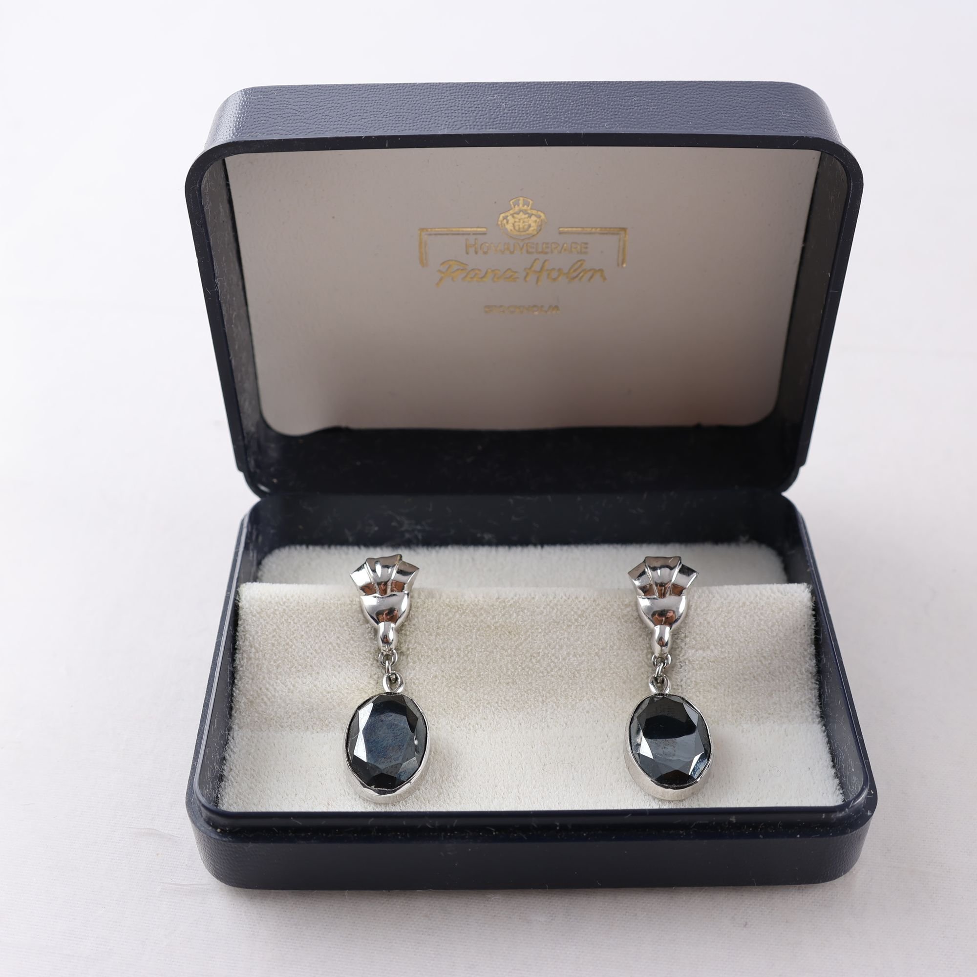 Örhängen, silver 925, hematit, brv: 5.2g