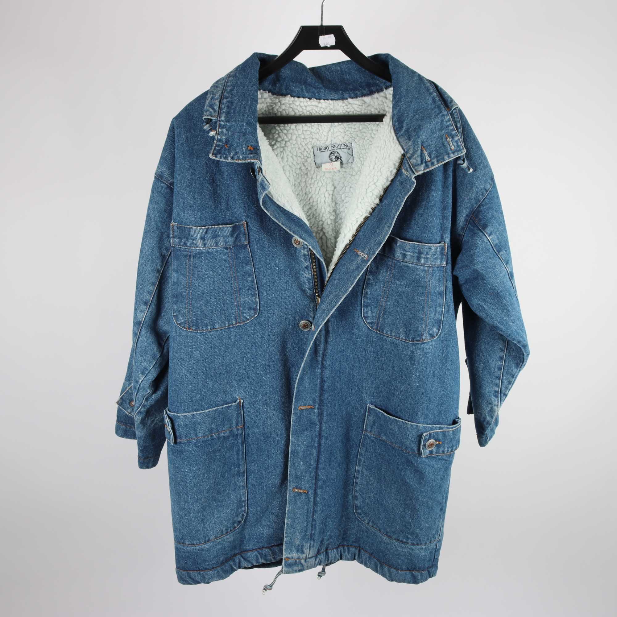 Jeansjacka, Harry Neptune, blå, pilefoder, retro, stl. S.