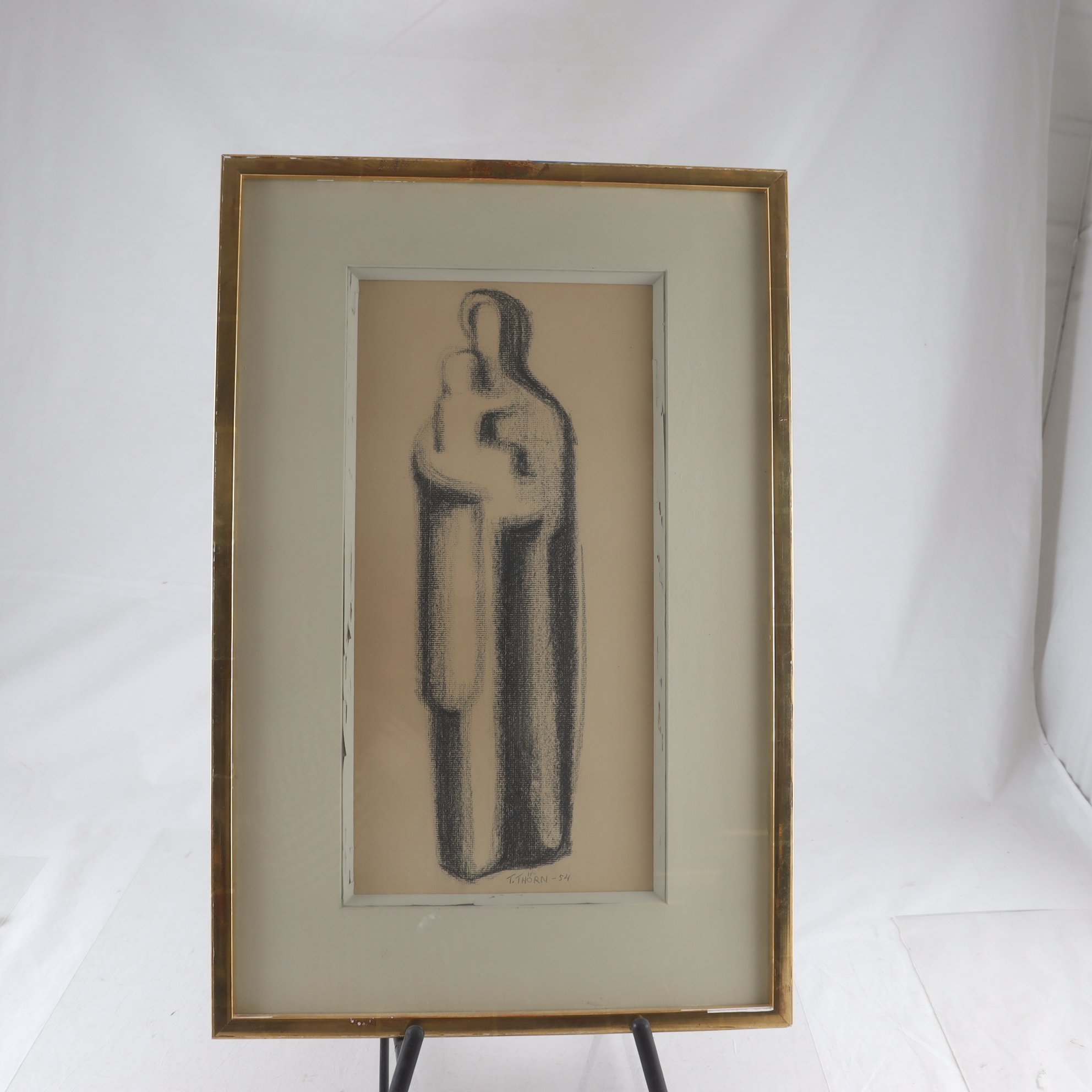 Skiss till skulptur, Thure Thörn, (1918-2005), sign. 1954. Endast avhämtning.