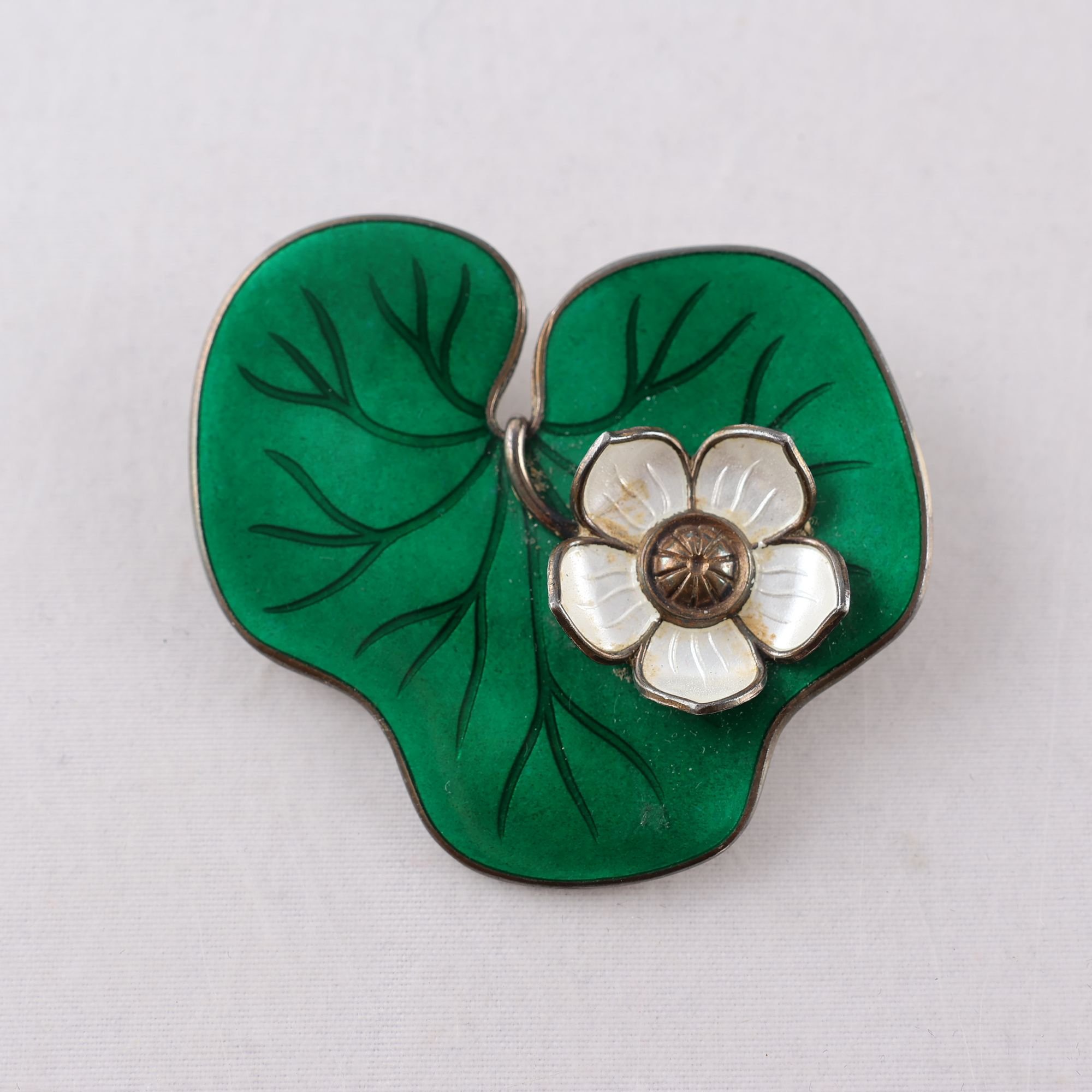 Brosch, silver 925, emalj, David Andersen, Norge, vintage, vikt: 20g