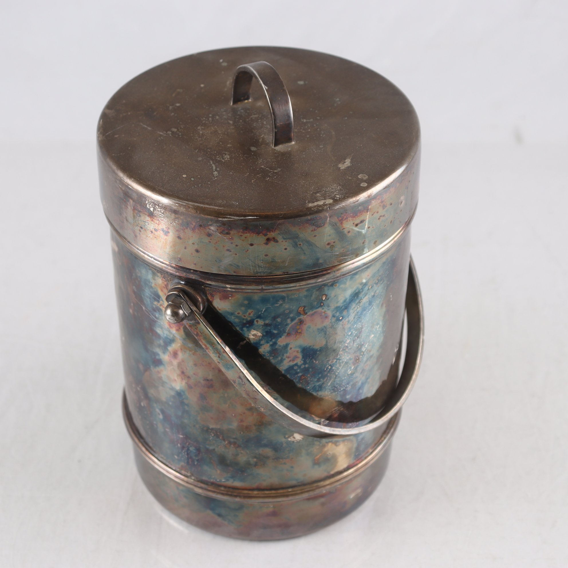 Ishink, nysilver, glasinsats, Italien. Samfraktas ej.