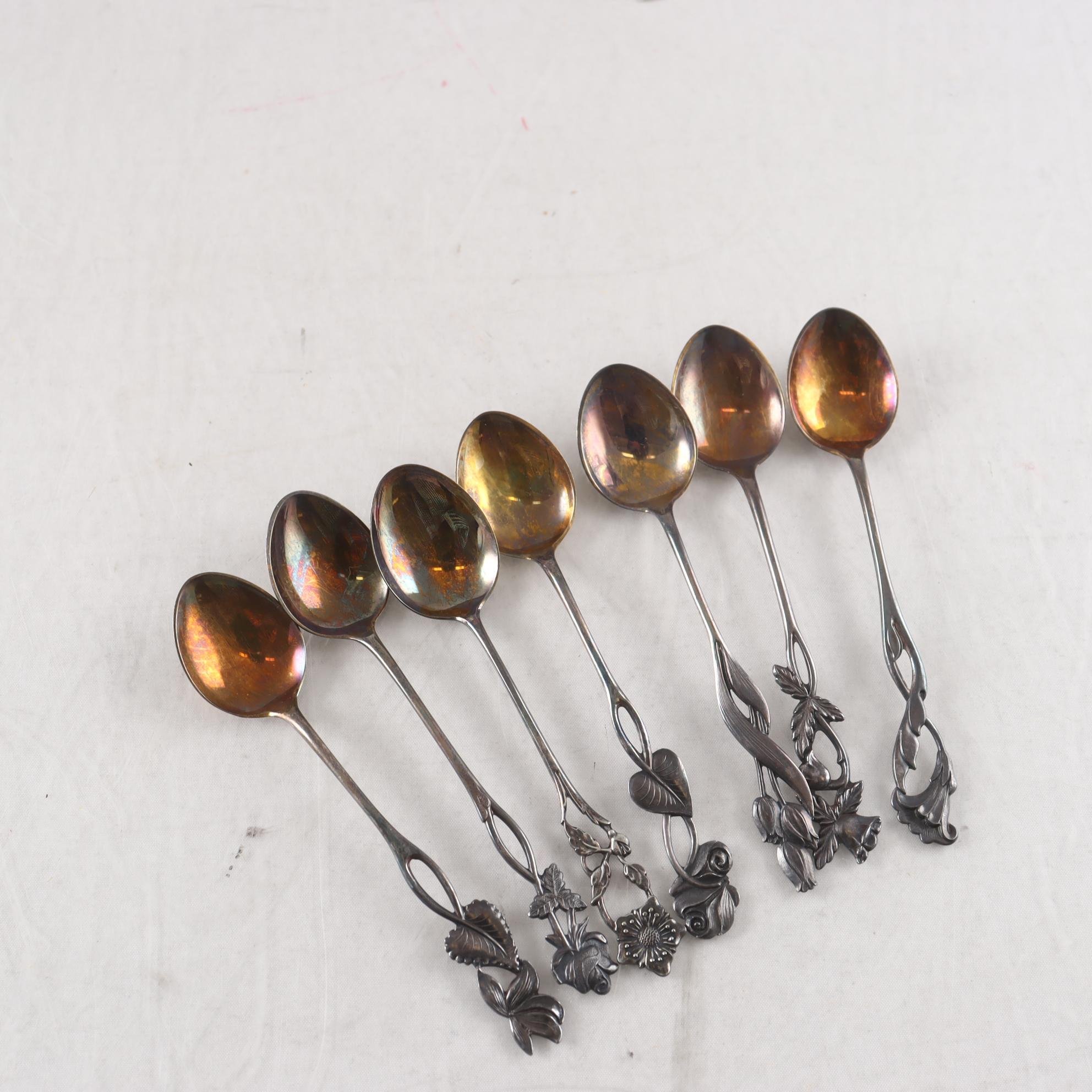 Kaffeskedar, silver, 813, Åbo, Finland, år 1958, 7 st