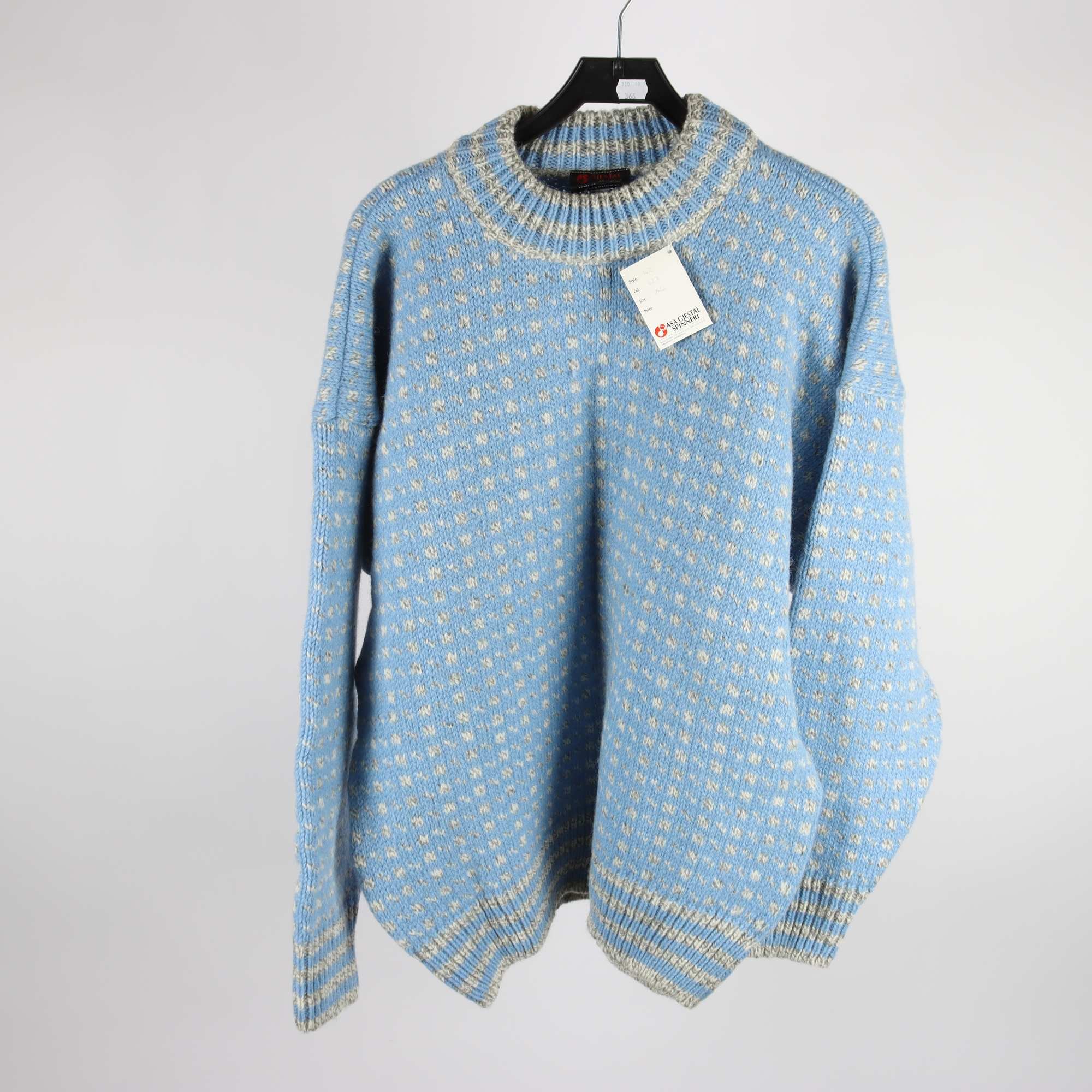 Tröja, Gjestal, blå, grå, ull, stl. XL.