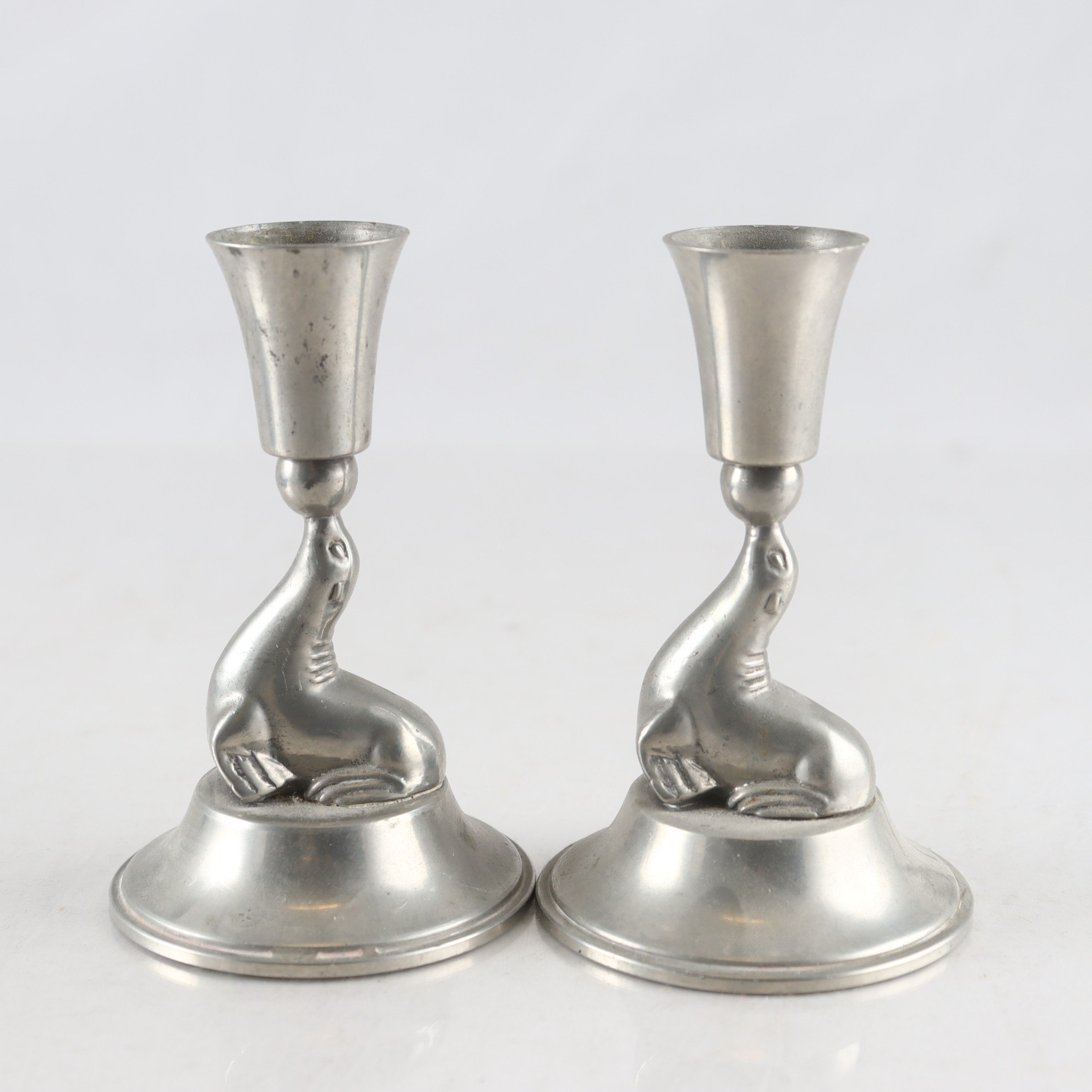 Paret tennljusstakar, Art Deco, (1919-1939), Ystad, 1933