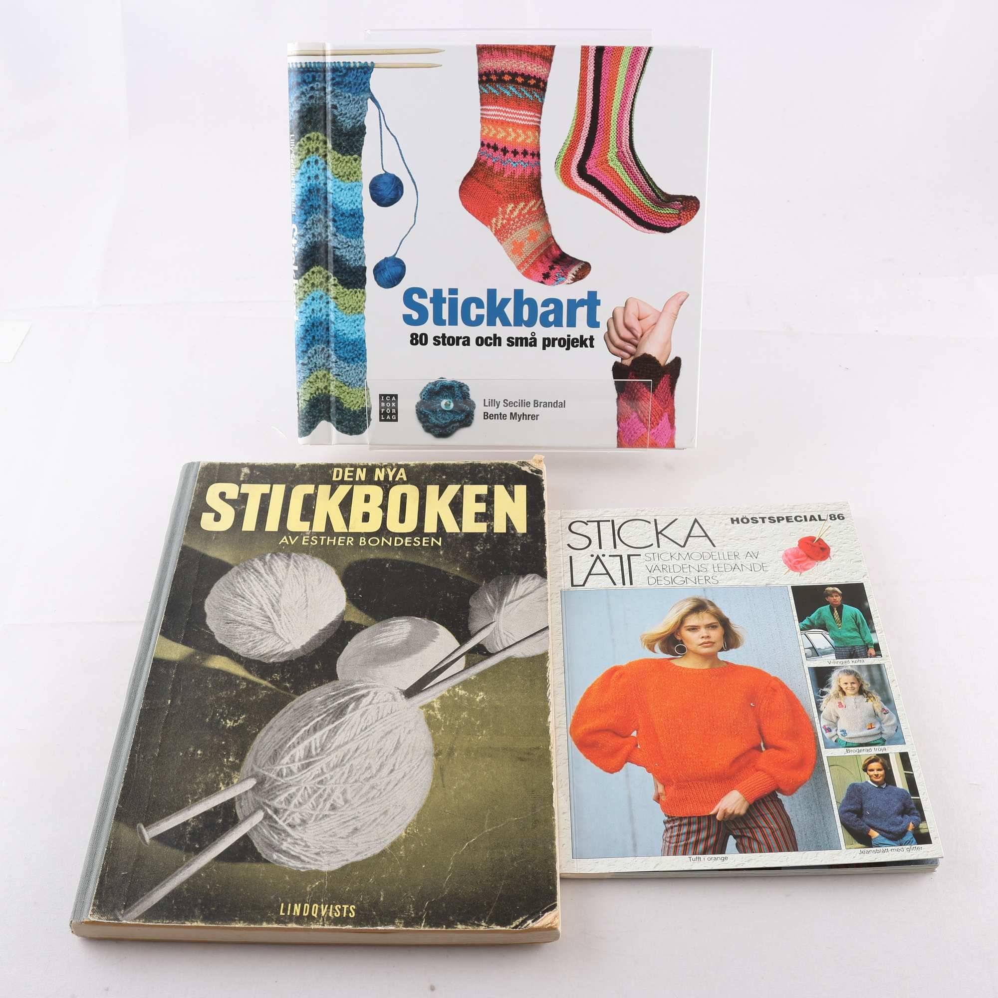 Bokpaket, stickning, 3 volymer