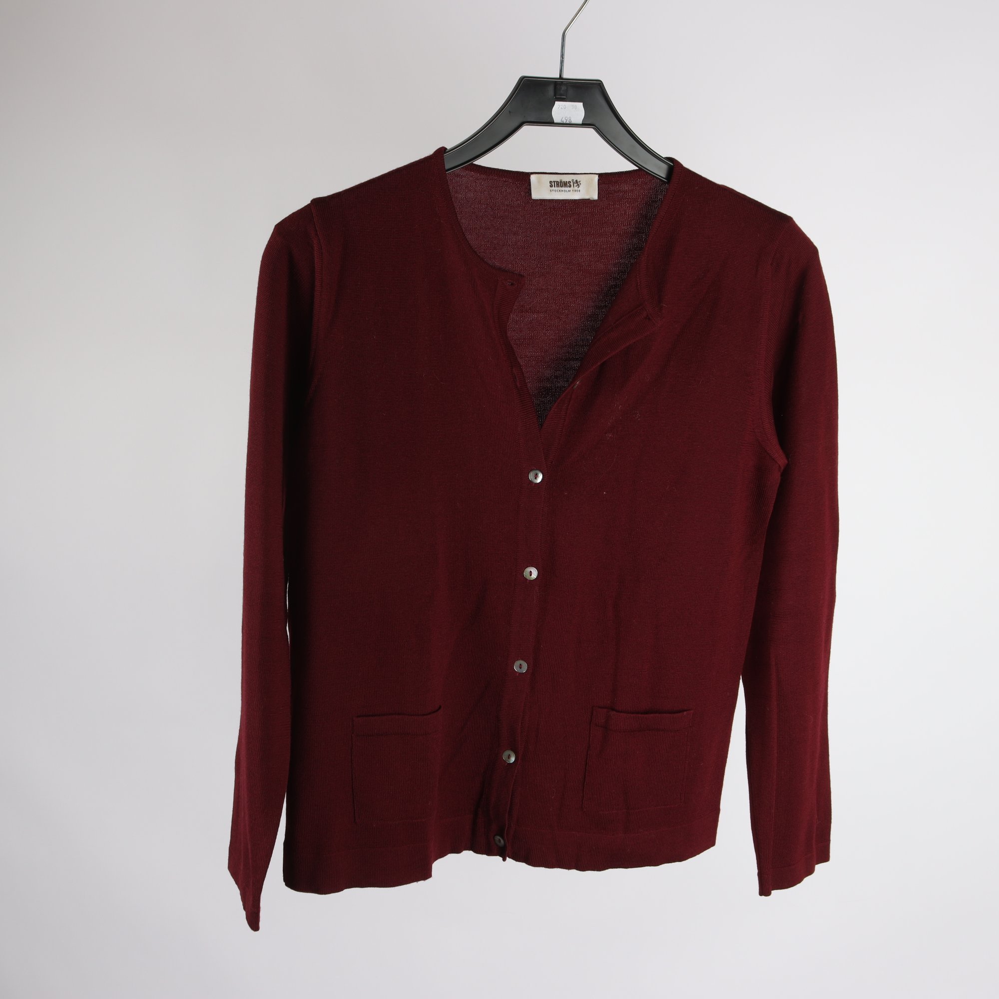 Kofta, Ströms, vinröd, ull, stl. M.