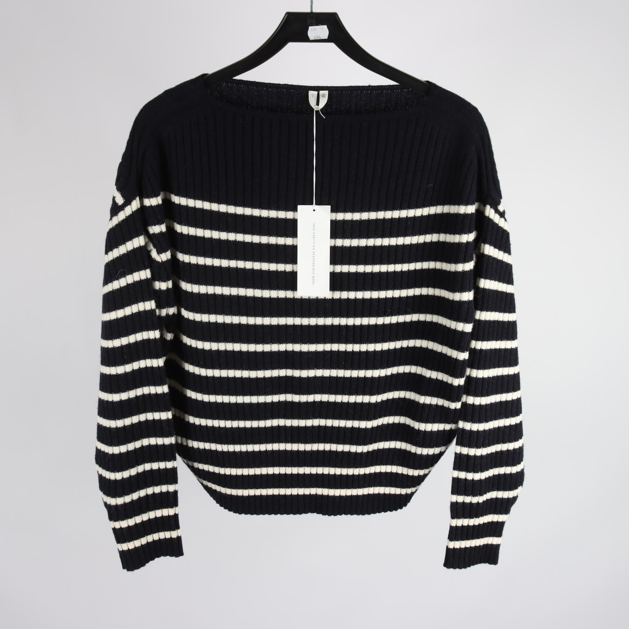 Tröja, Arket, randig, vit, blå, ull, stl. S.