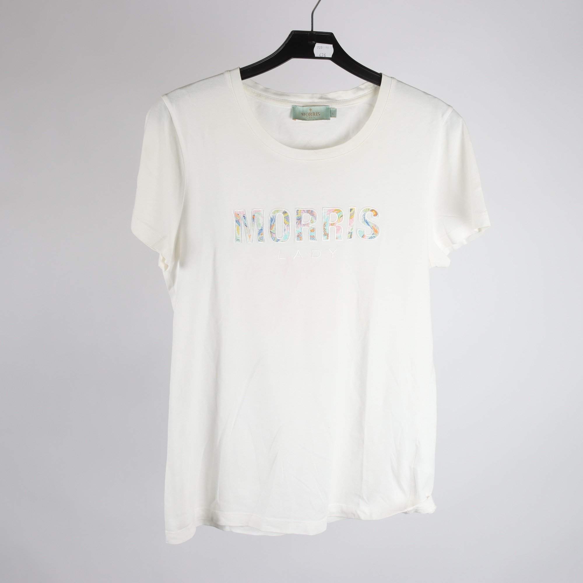T-shirt, Morris, vit, stl. S.
