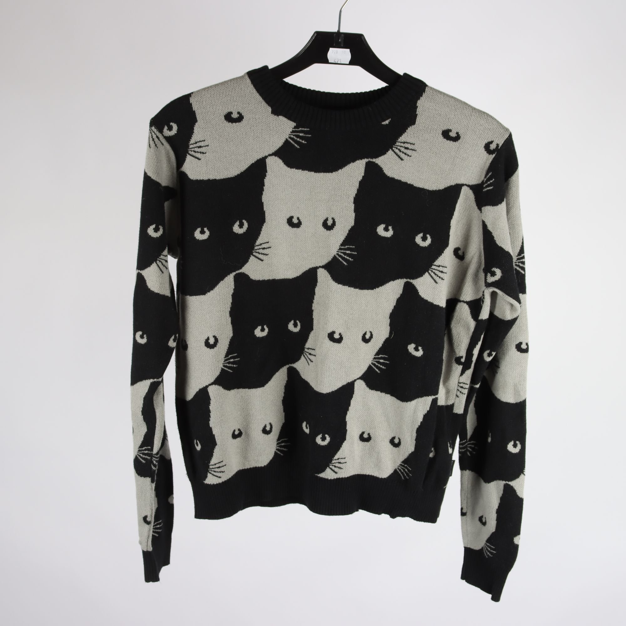 Tröja, Dedicated, svart, grå, katter, stl. XS.