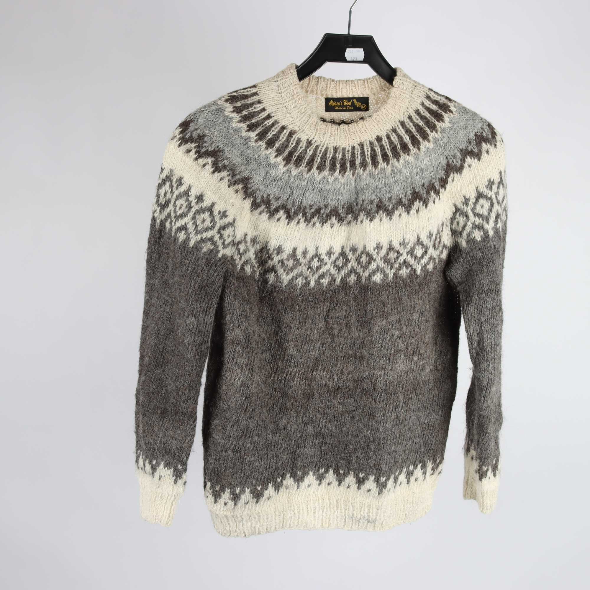 Tröja, Alpacas Wool, Peru, grå, brun, ull, stl. M.