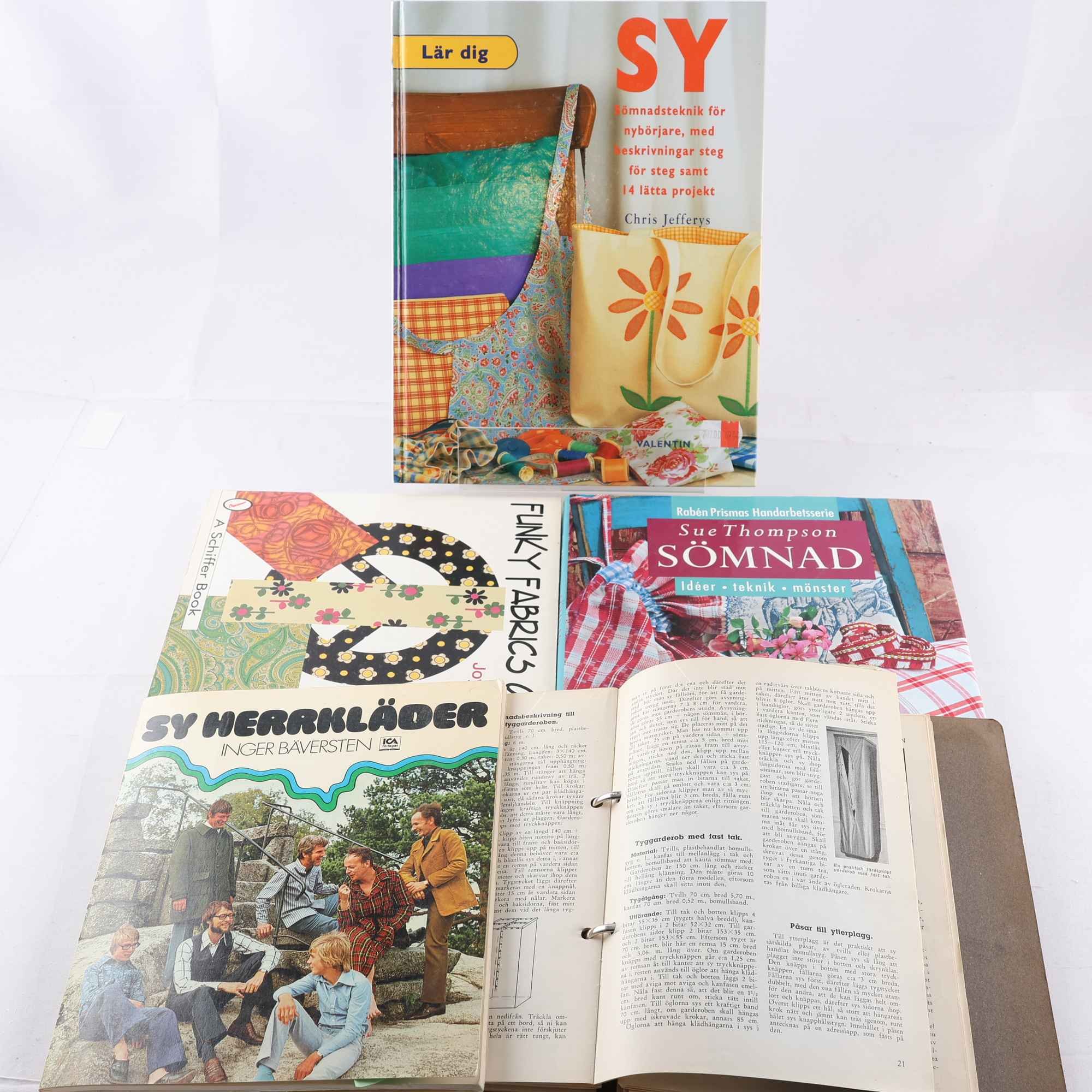 Bokpaket, sömnad och textil, 5 volymer