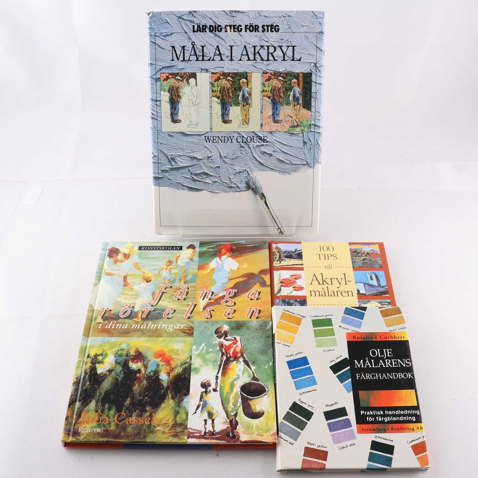 Bokpaket, akryl- och oljemålning, 4 volymer