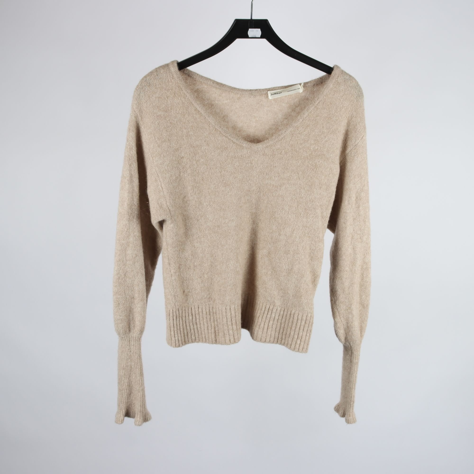 Tröja, In Wear, beige, glittrig, ullmix, stl. ca. S