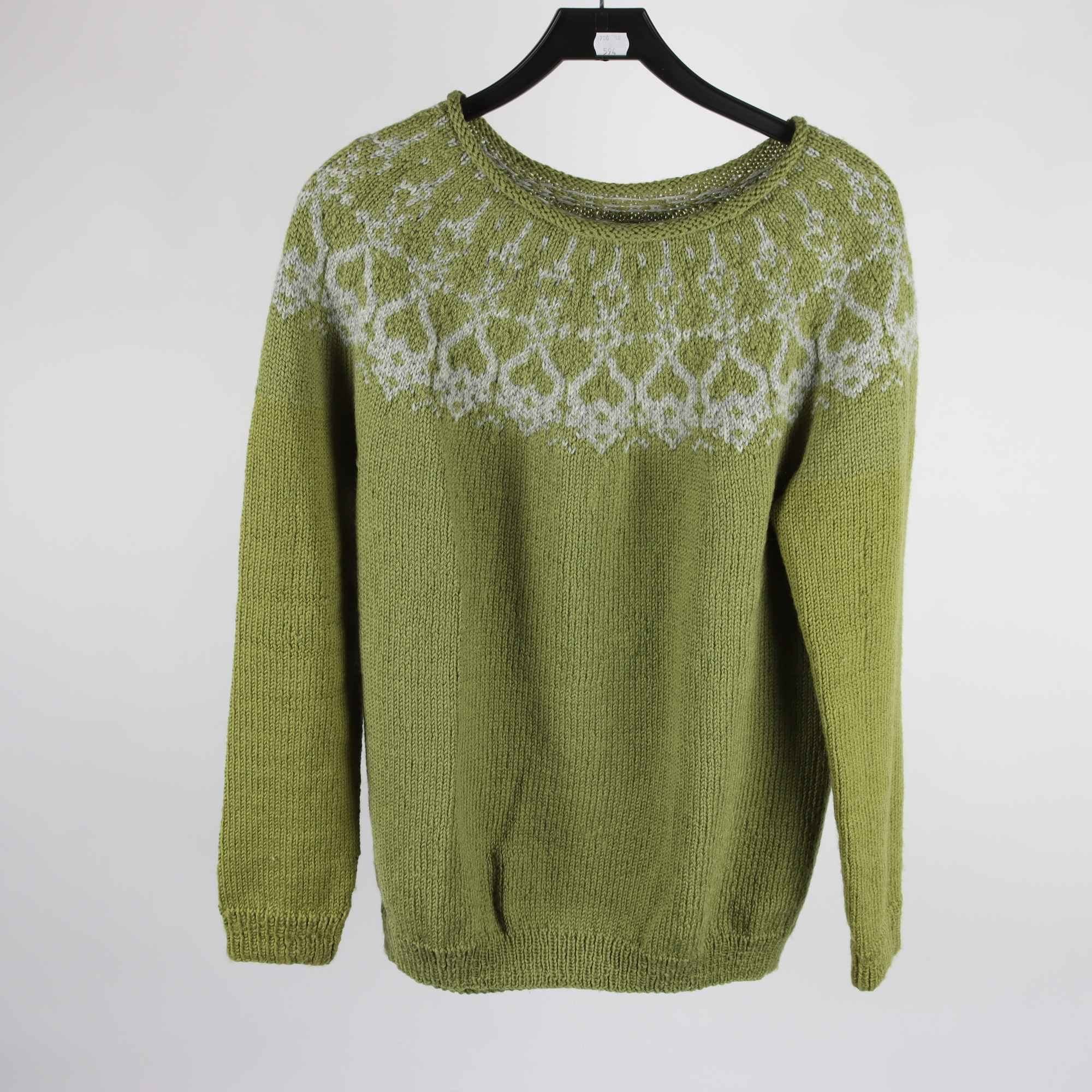 Tröja, Okänd, grön, grå, stl. ca. L.