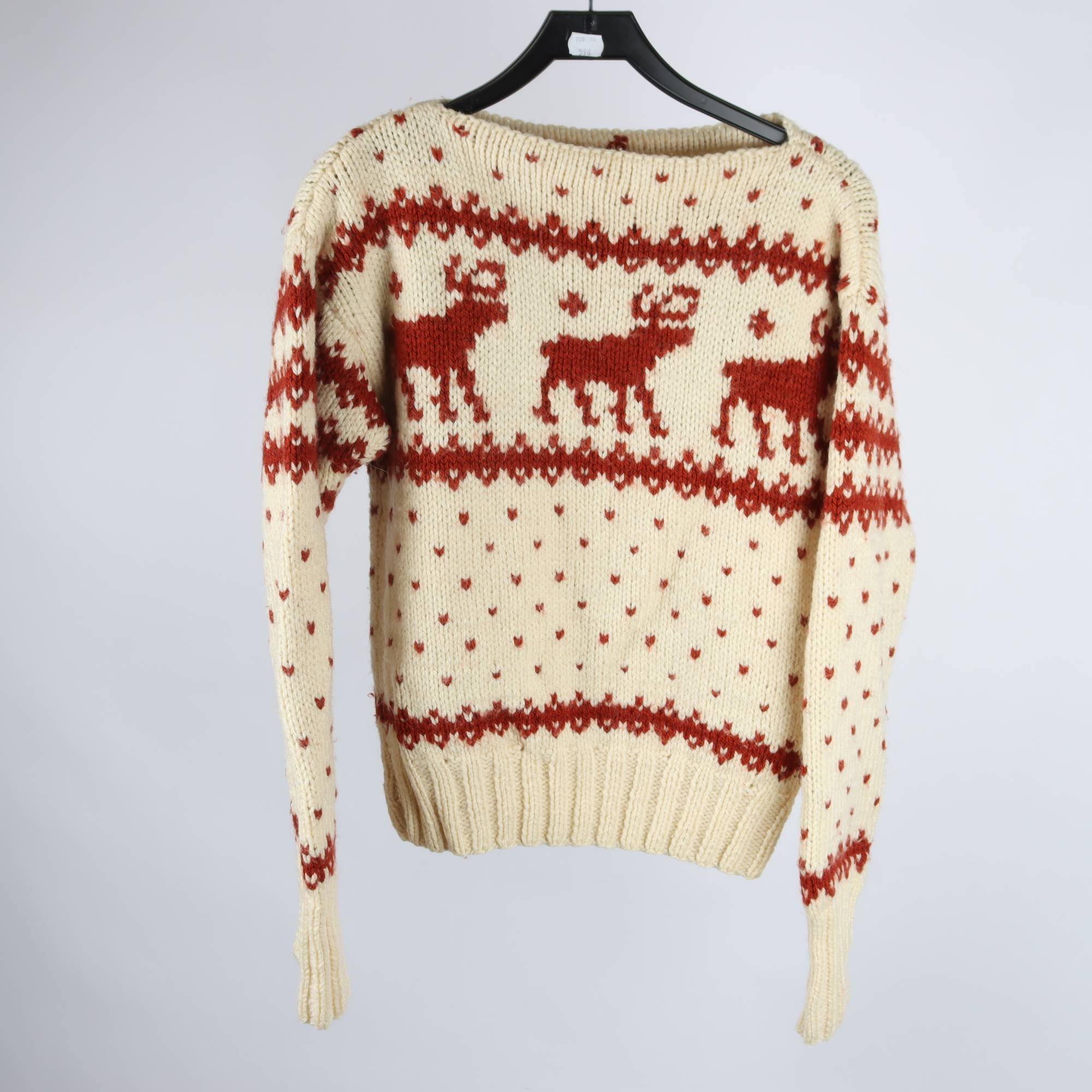 Tröja, Okänd, offwhite, roströd, stl. ca. S