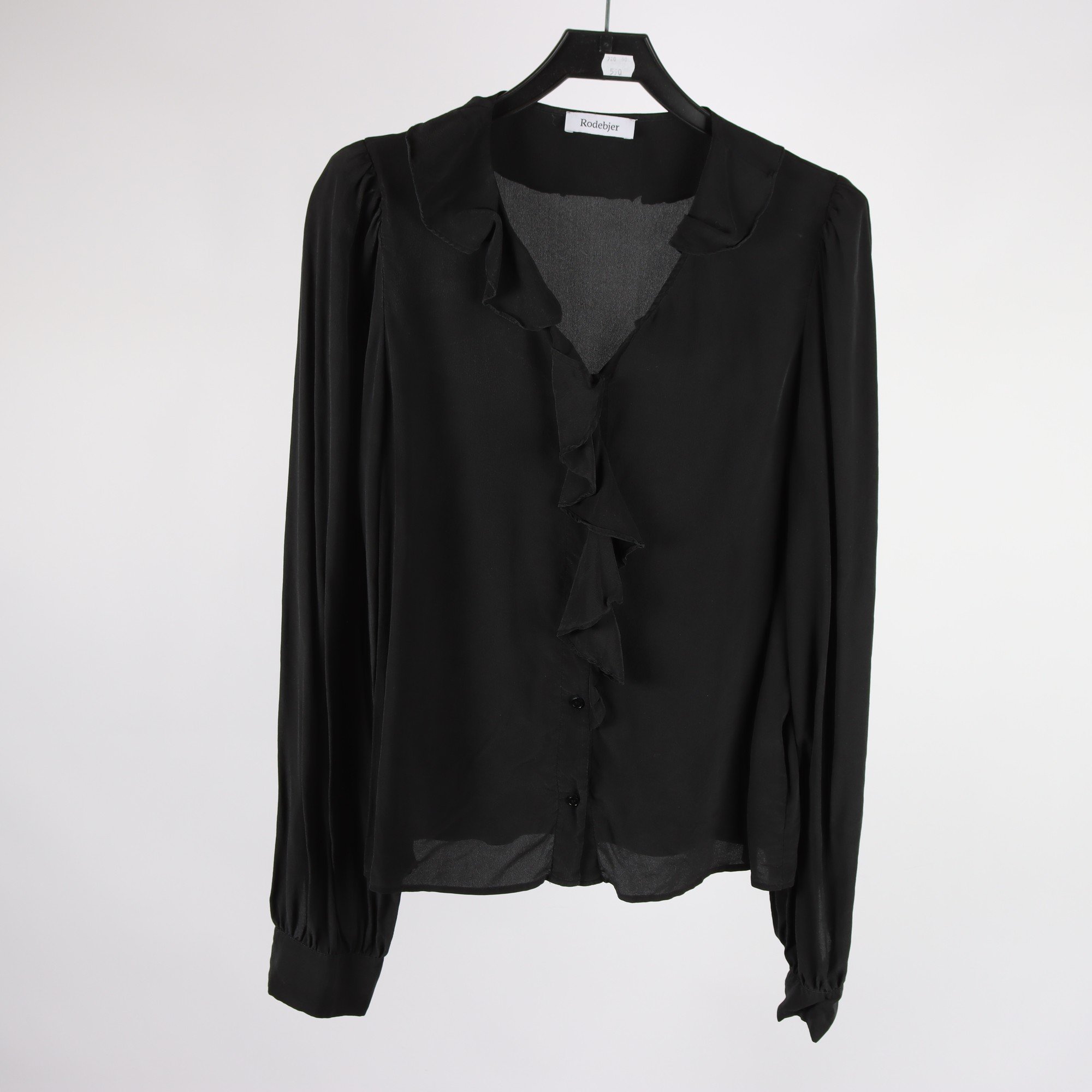 Blus, Rodebjer, svart, 100% silke, stl. XL.