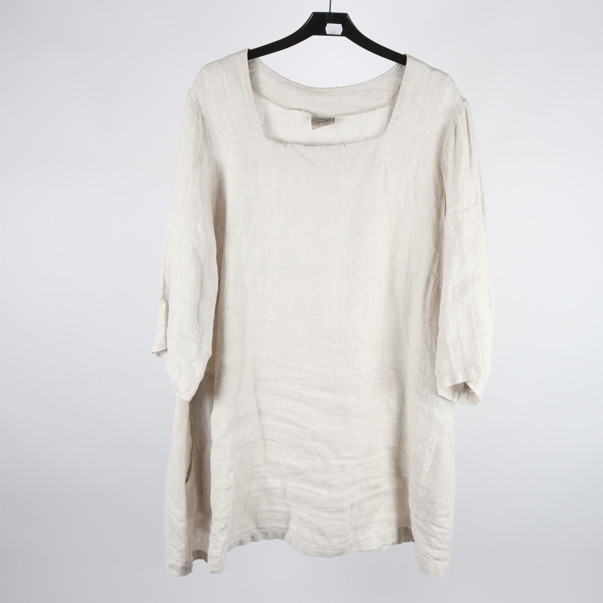 Blus/tunika, Jordnära, beige, lin, stl. L.