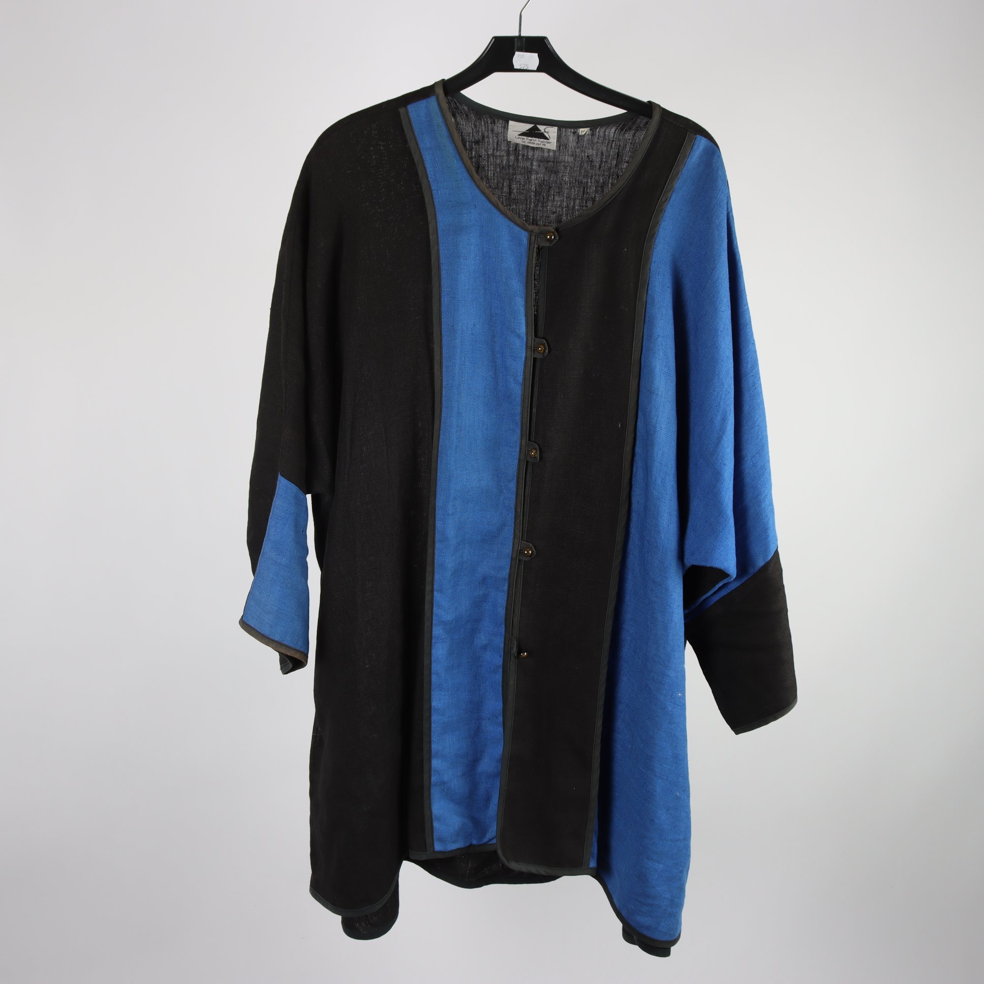Jacka, Lena Form Kalmar, svart, blå, lin, stl. M.