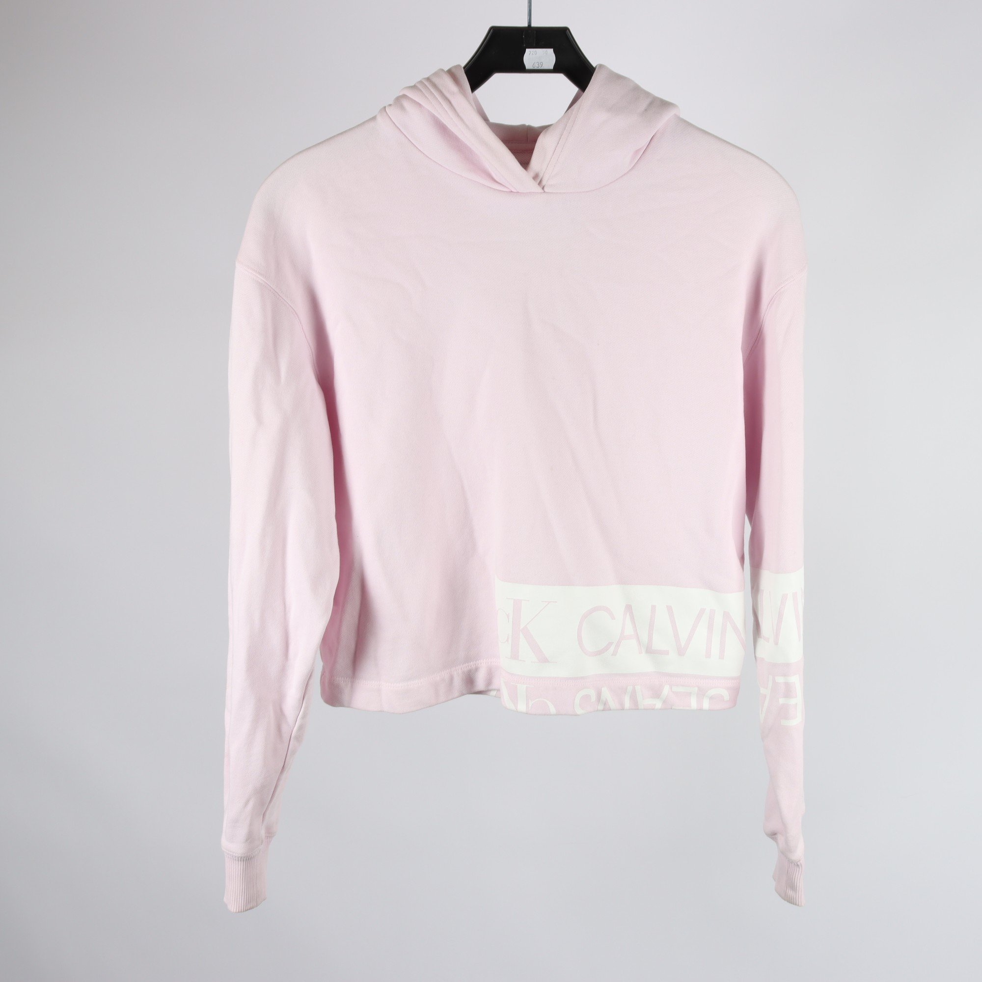 Hoodie, Calvin Klein, rosa, vit, stl. XS.