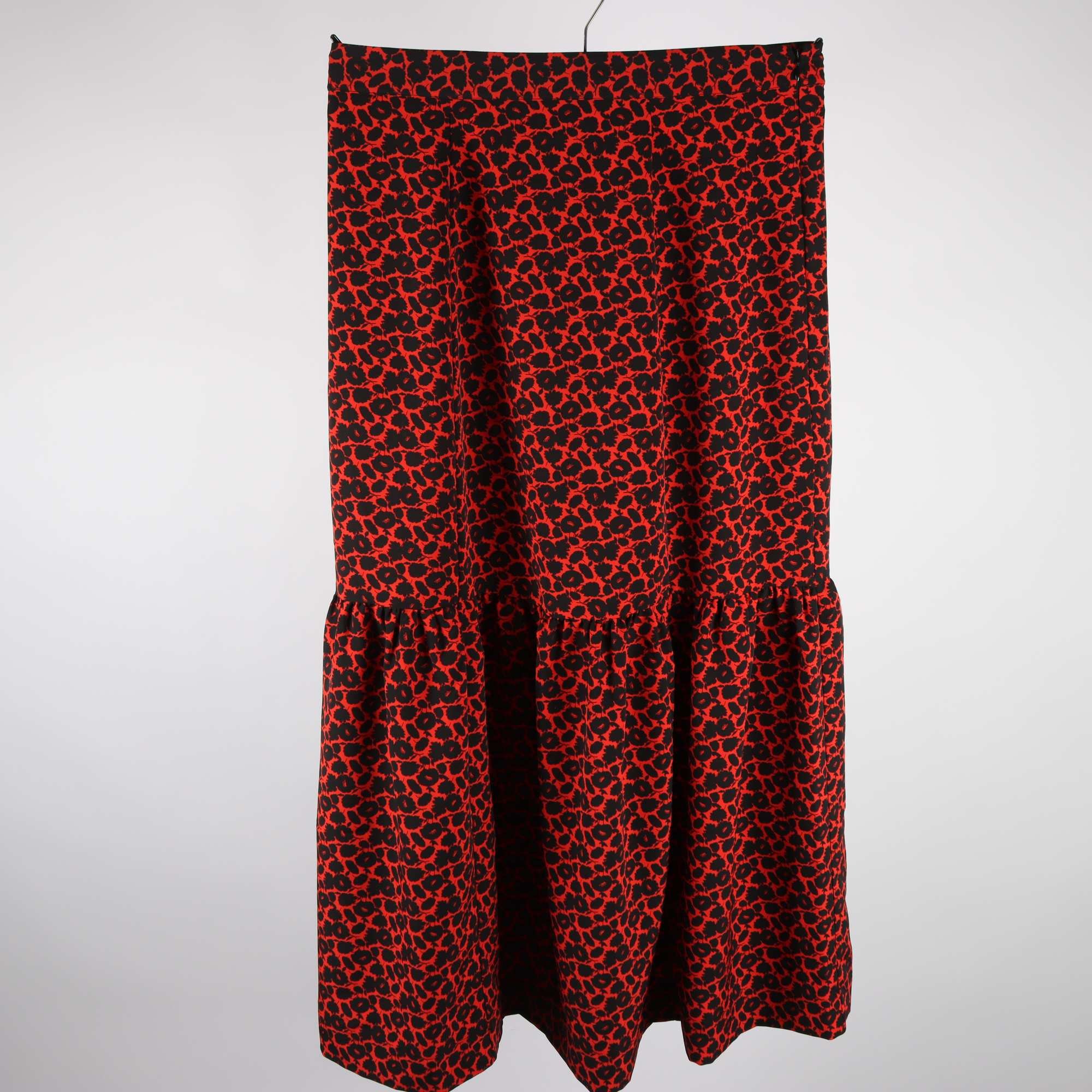 Kjol, Rodebjer, röd, svart, mönstrad, stl. L