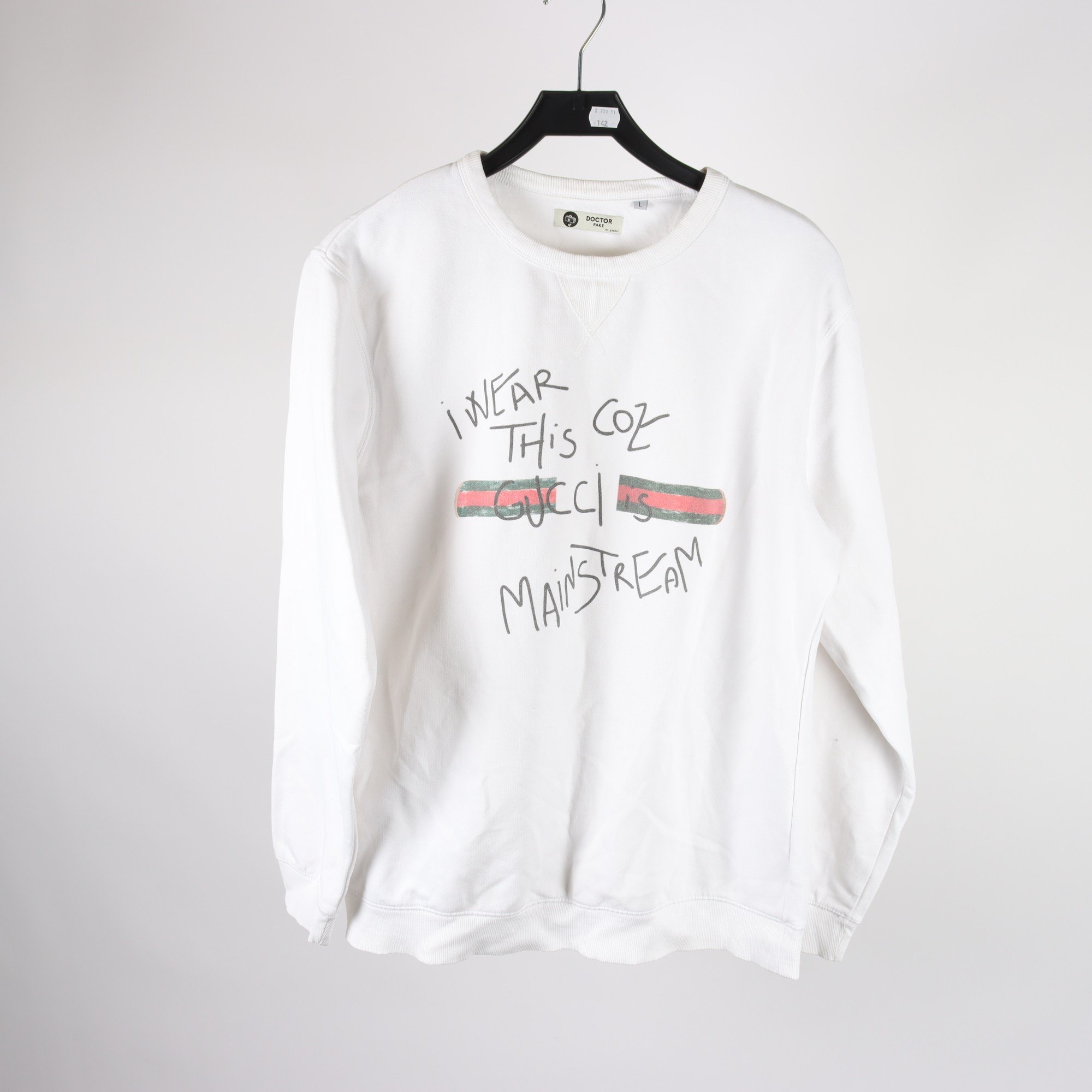 Sweatshirt, Doctor Fake, vit, stl. L