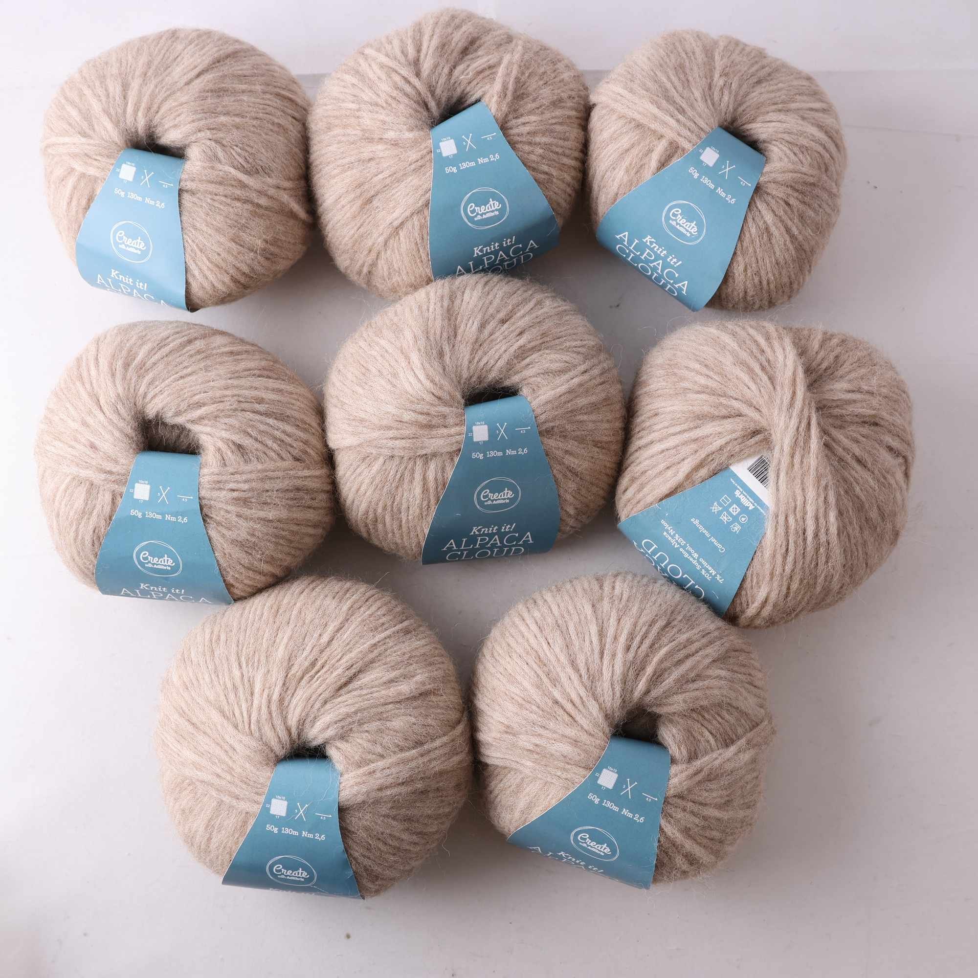 Garn, Alpaca Cloud, beige, ull, 8 st.