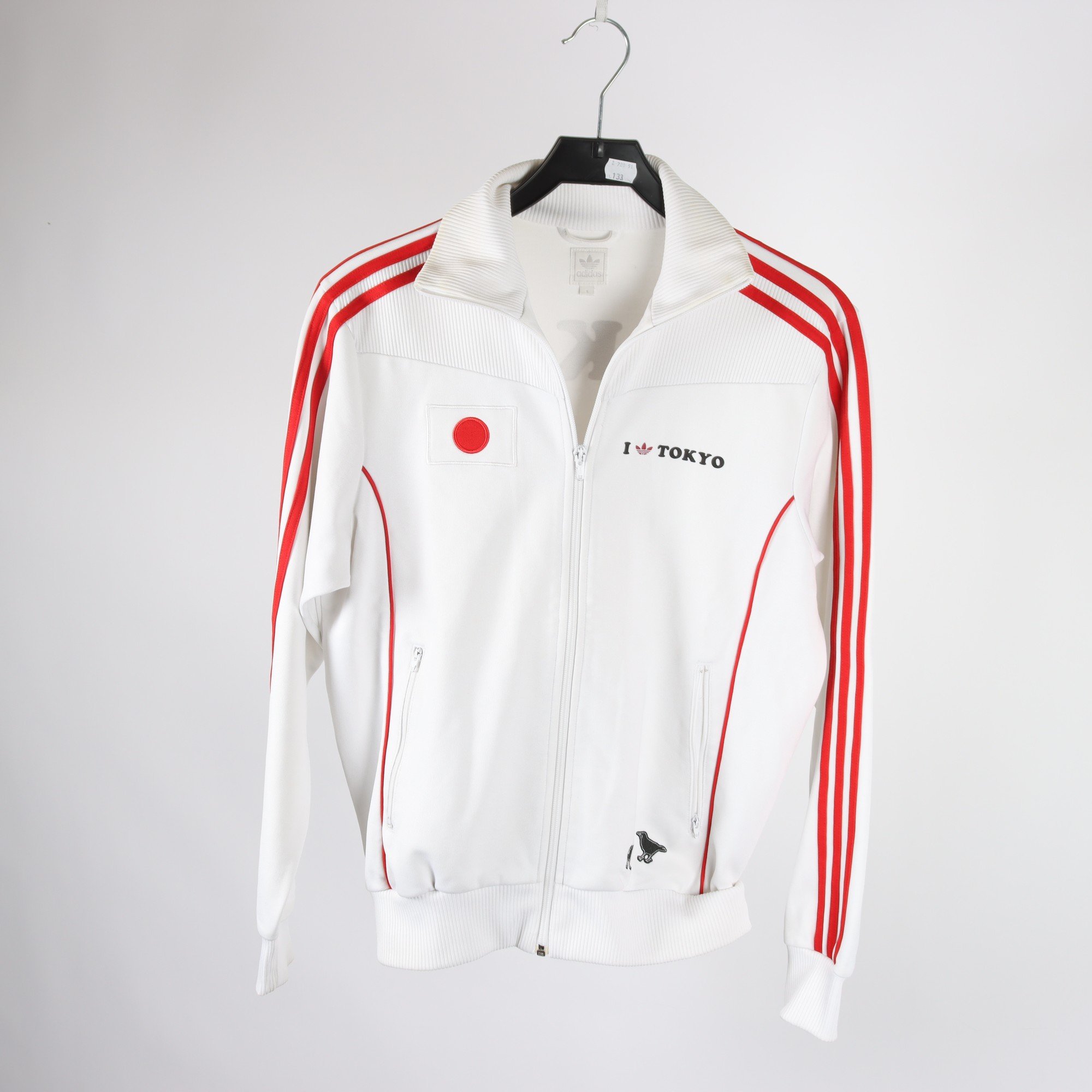 Sportjacka, Adidas, I Love Tokyo, vit, röd, stl. S