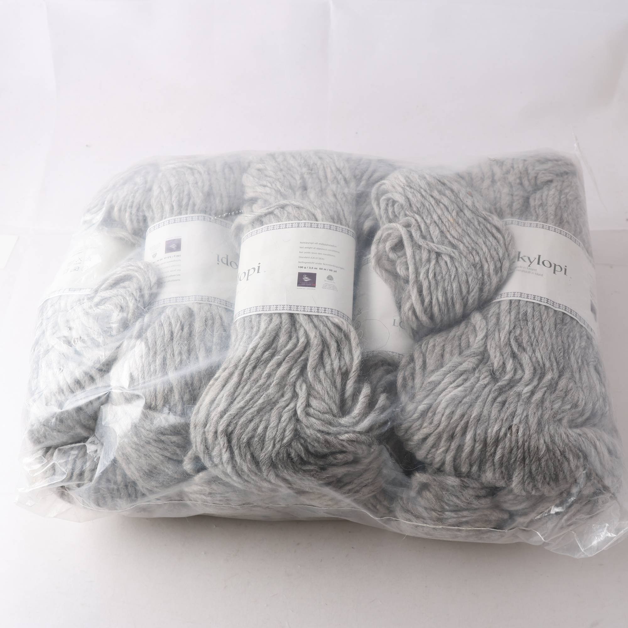 Garn, Bulkylopi, Island, ull, grå, 10 st.