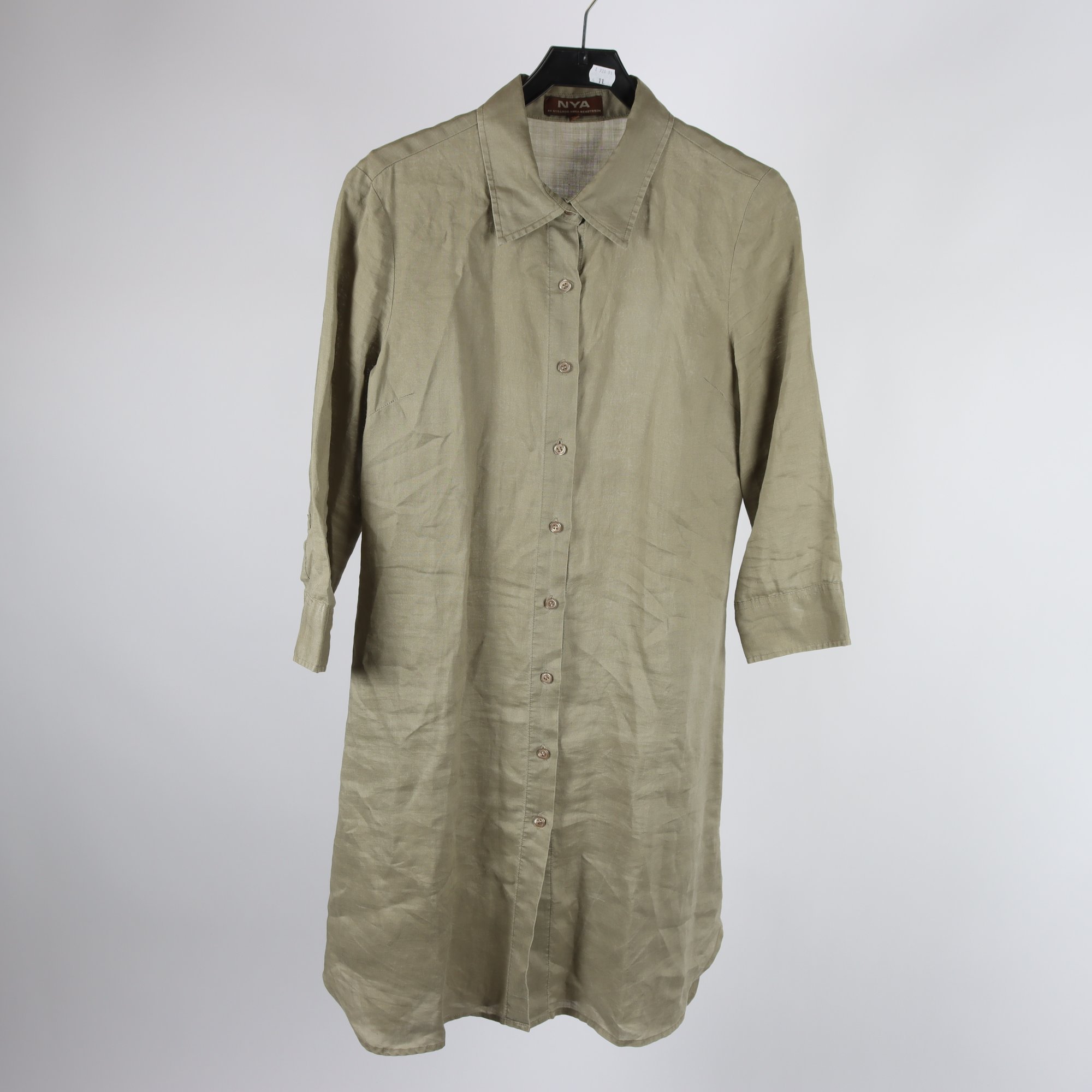 Klänning, Nygårdsanna, grön, 100 % ramie, stl. 40